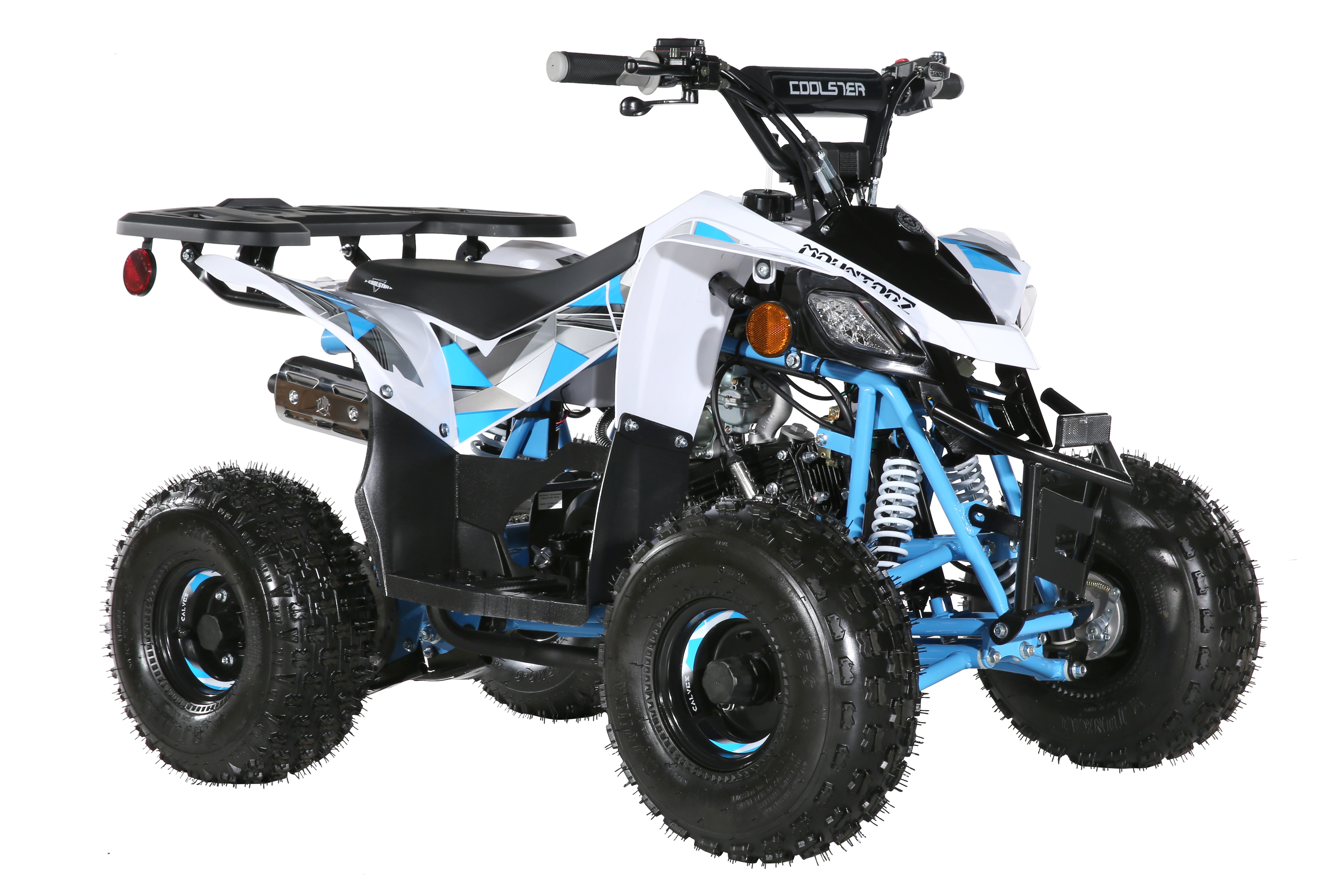Coolster Gas Powered ATV with LED Lights, 110CC 4-Stroke Mini Gas 4 Wheeler with Front and Rear Disc Brake, with Speed Control Weight Support Up to 143 LBS, Max Speed 15mph