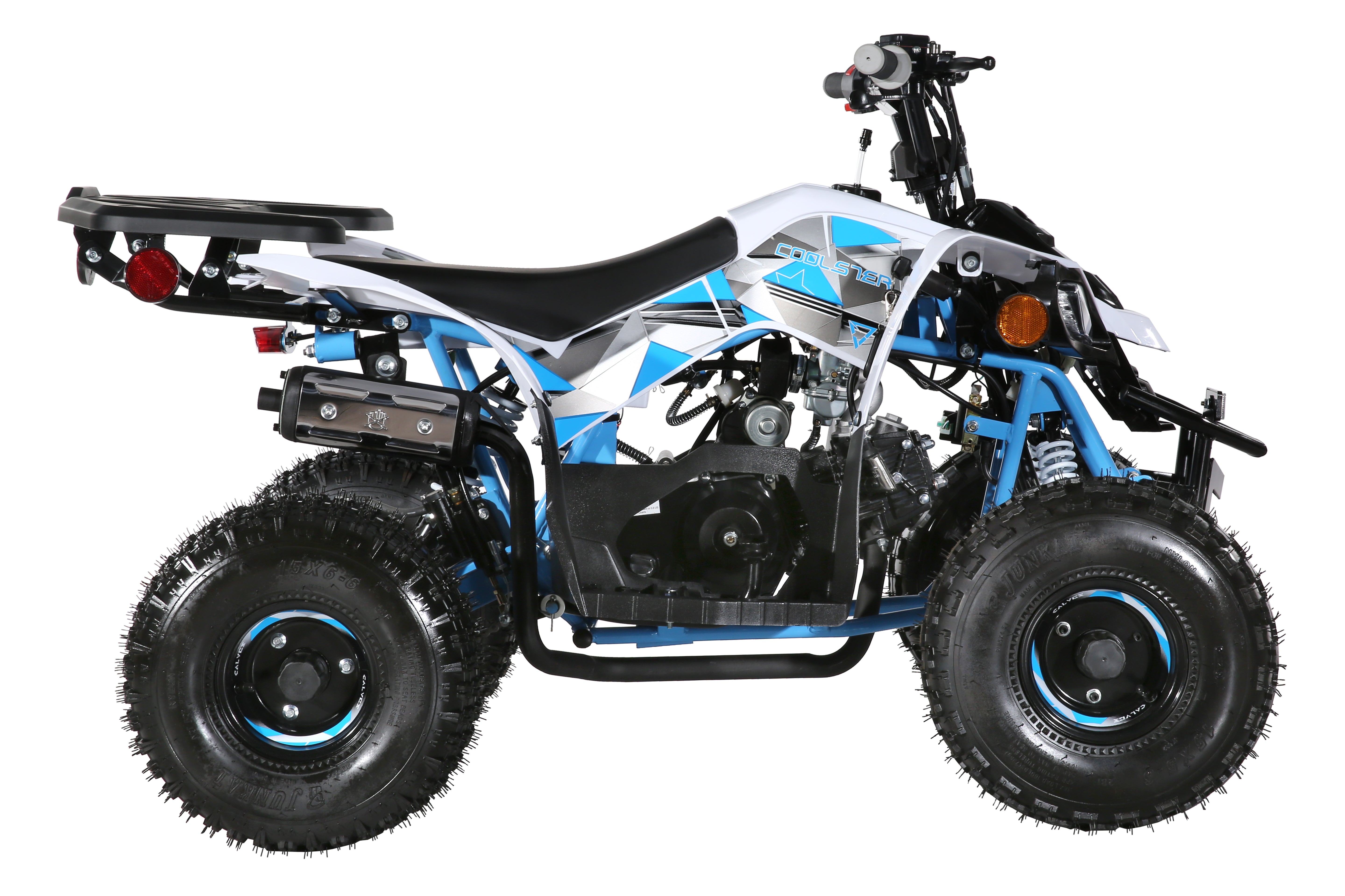 Coolster Gas Powered ATV with LED Lights, 110CC 4-Stroke Mini Gas 4 Wheeler with Front and Rear Disc Brake, with Speed Control Weight Support Up to 143 LBS, Max Speed 15mph