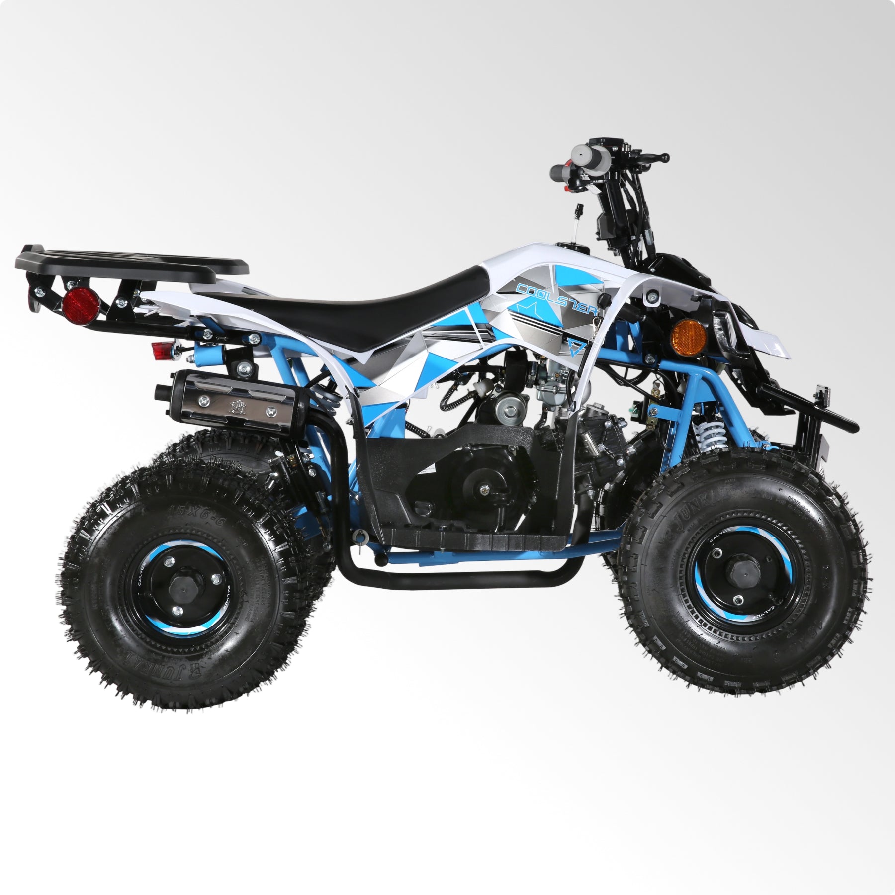 Coolster Gas Powered ATV with LED Lights, 110CC 4-Stroke Mini Gas 4 Wheeler with Front and Rear Disc Brake, with Speed Control Weight Support Up to 143 LBS, Max Speed 15mph