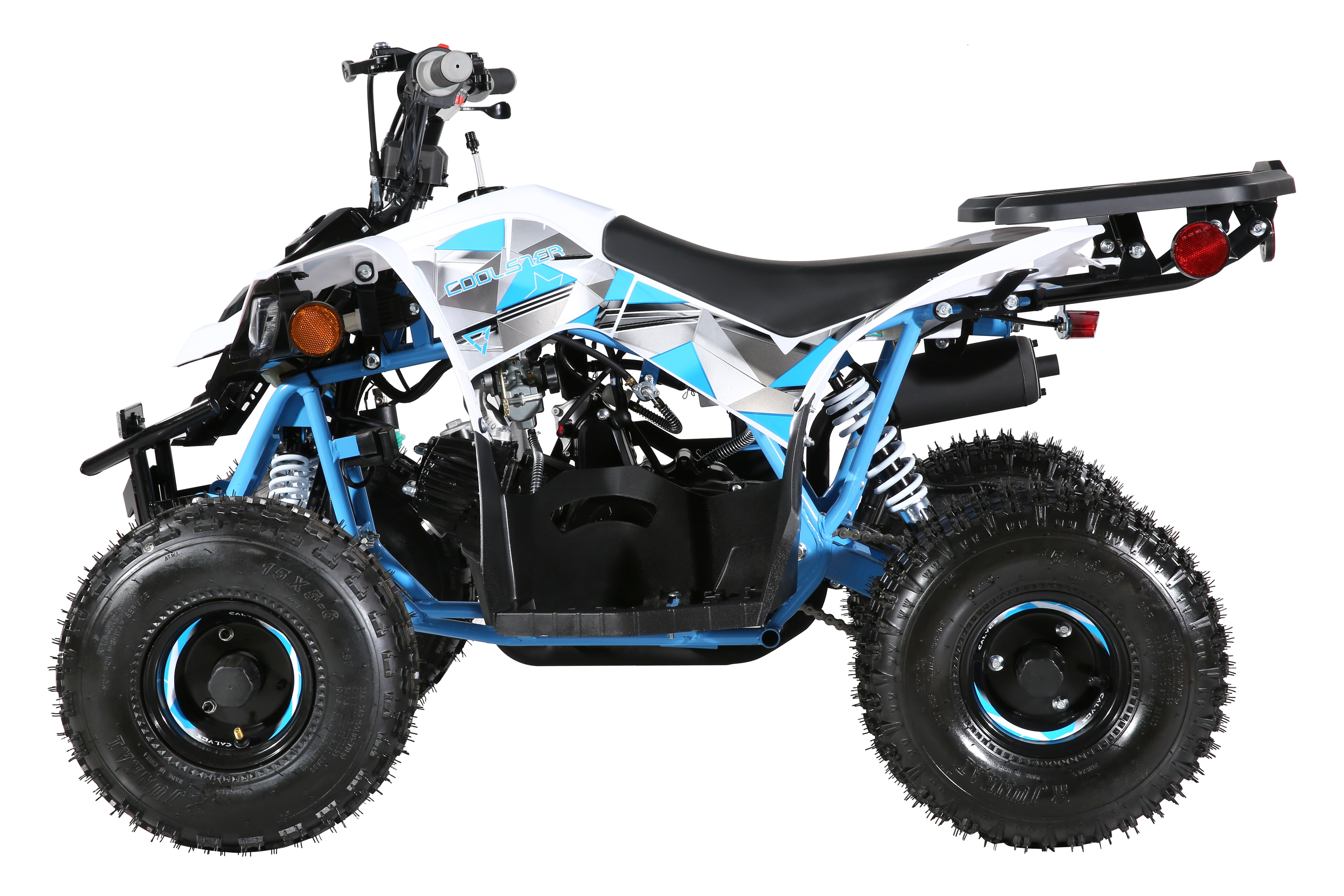 Coolster Gas Powered ATV with LED Lights, 110CC 4-Stroke Mini Gas 4 Wheeler with Front and Rear Disc Brake, with Speed Control Weight Support Up to 143 LBS, Max Speed 15mph