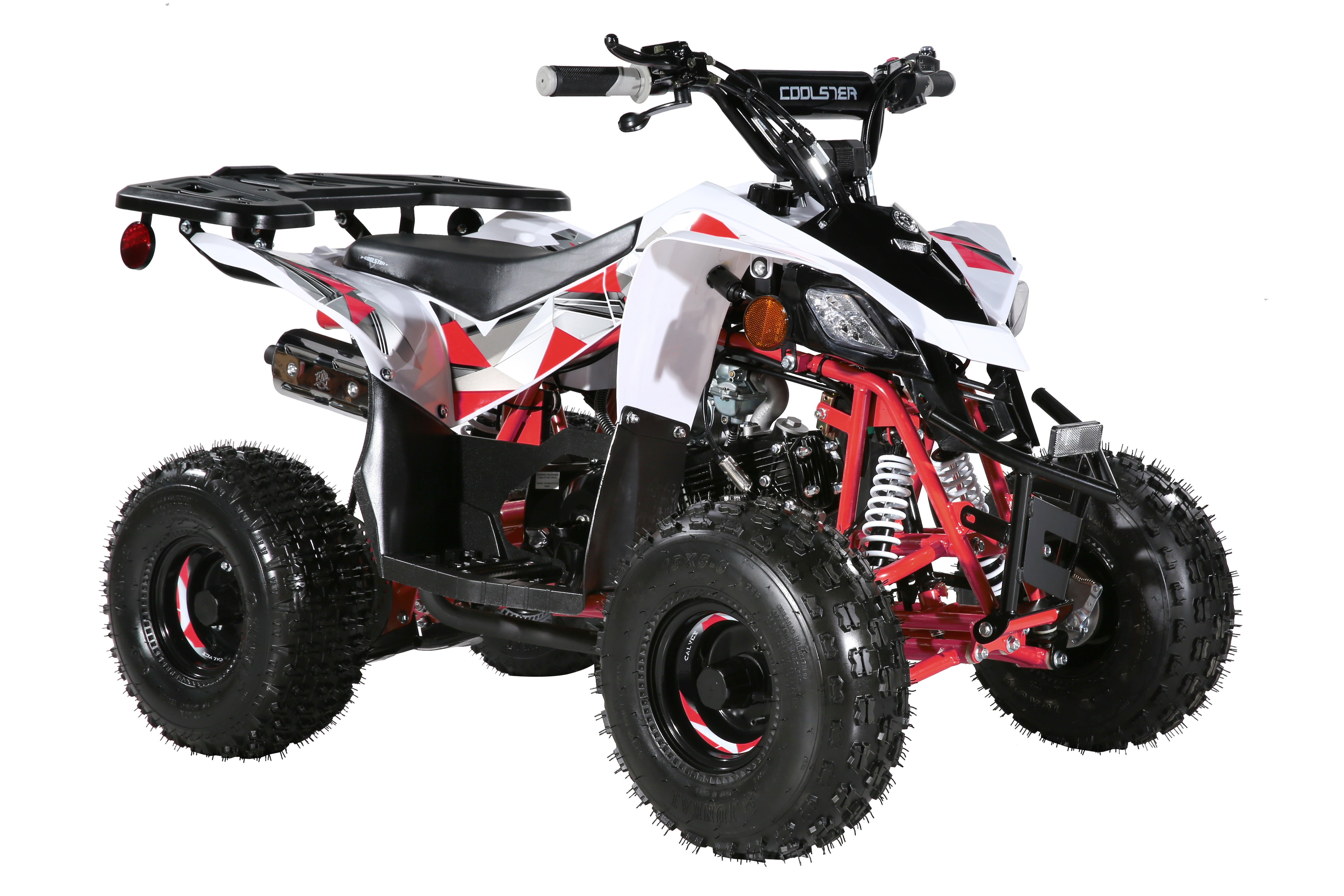 Coolster Gas Powered ATV with LED Lights, 110CC 4-Stroke Mini Gas 4 Wheeler with Front and Rear Disc Brake, with Speed Control Weight Support Up to 143 LBS, Max Speed 15mph
