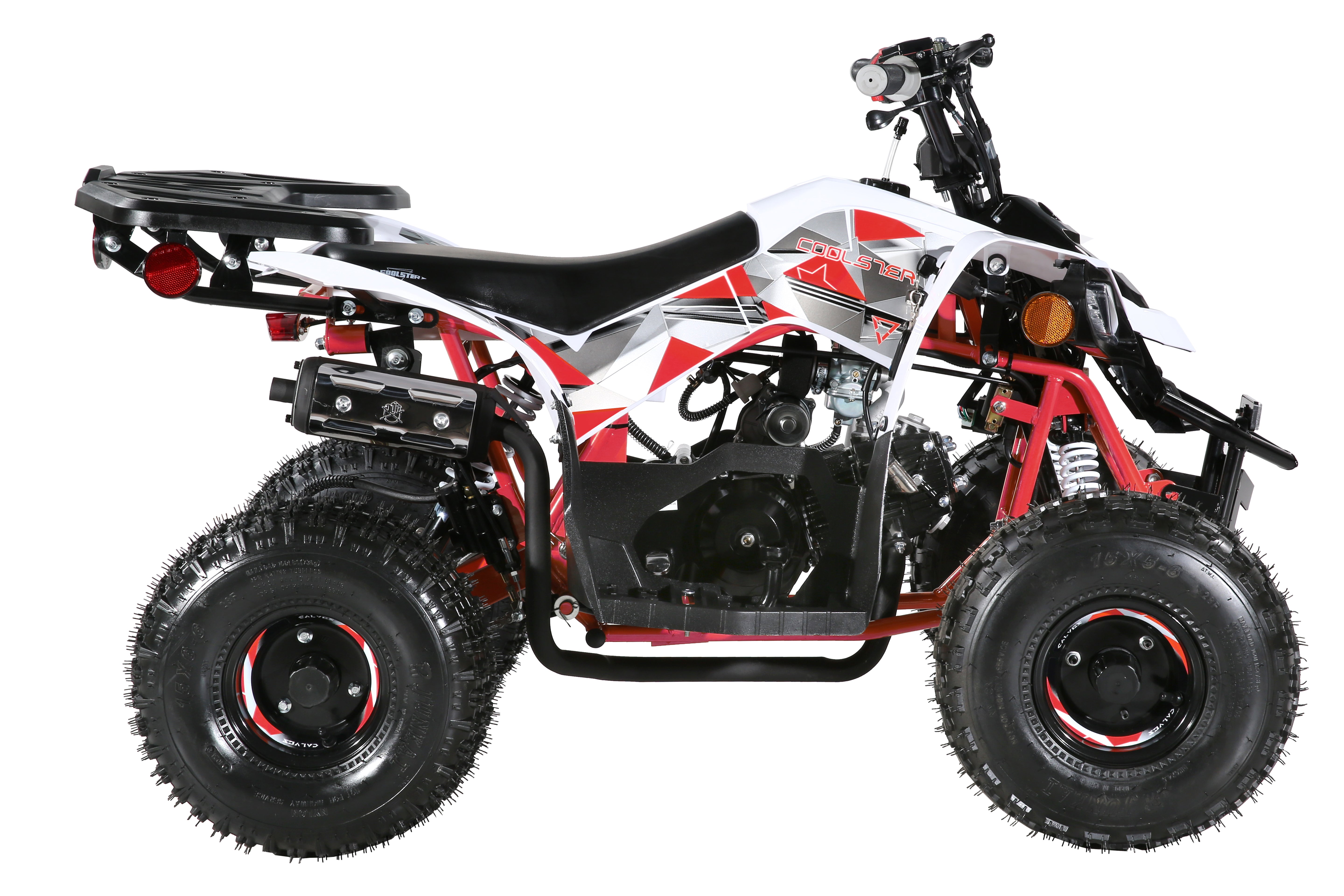 Coolster Gas Powered ATV with LED Lights, 110CC 4-Stroke Mini Gas 4 Wheeler with Front and Rear Disc Brake, with Speed Control Weight Support Up to 143 LBS, Max Speed 15mph