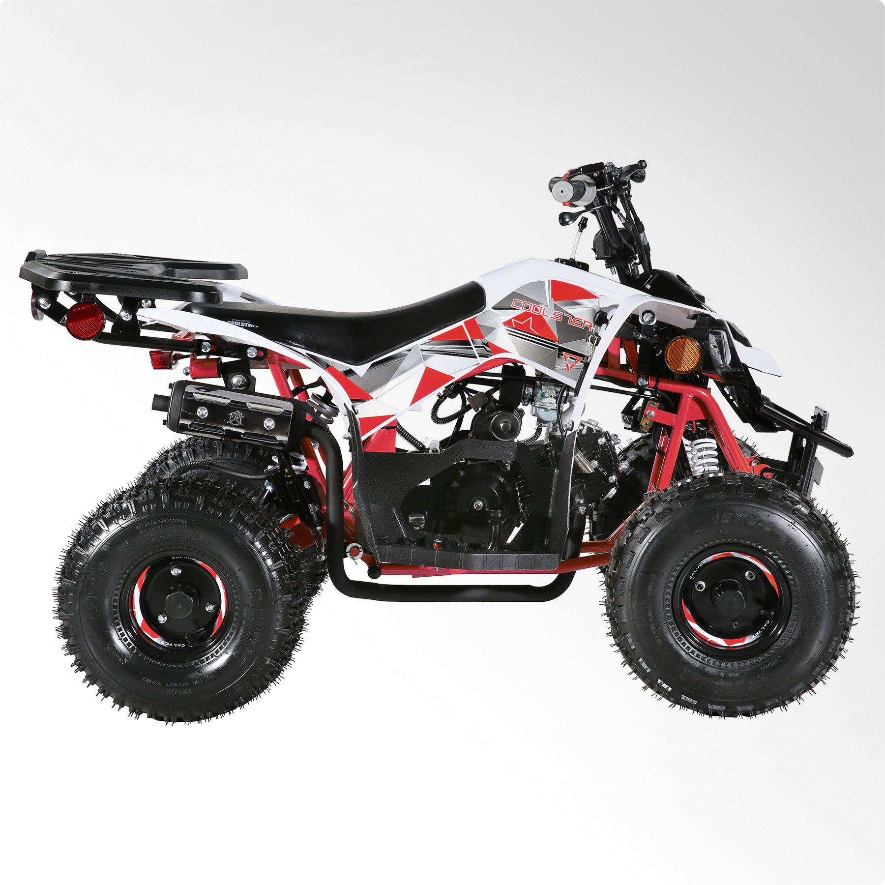 Coolster Gas Powered ATV with LED Lights, 110CC 4-Stroke Mini Gas 4 Wheeler with Front and Rear Disc Brake, with Speed Control Weight Support Up to 143 LBS, Max Speed 15mph