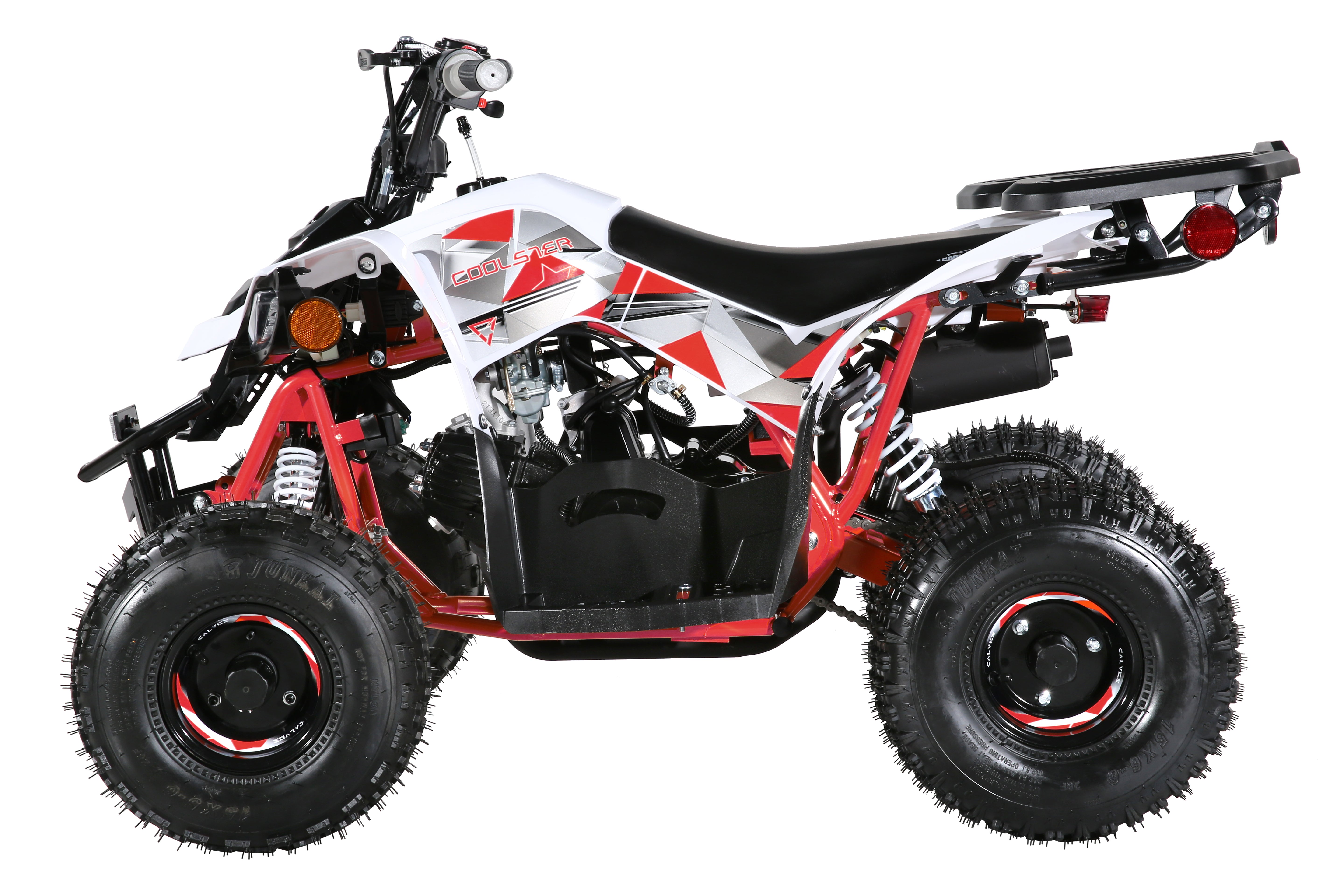Coolster Gas Powered ATV with LED Lights, 110CC 4-Stroke Mini Gas 4 Wheeler with Front and Rear Disc Brake, with Speed Control Weight Support Up to 143 LBS, Max Speed 15mph