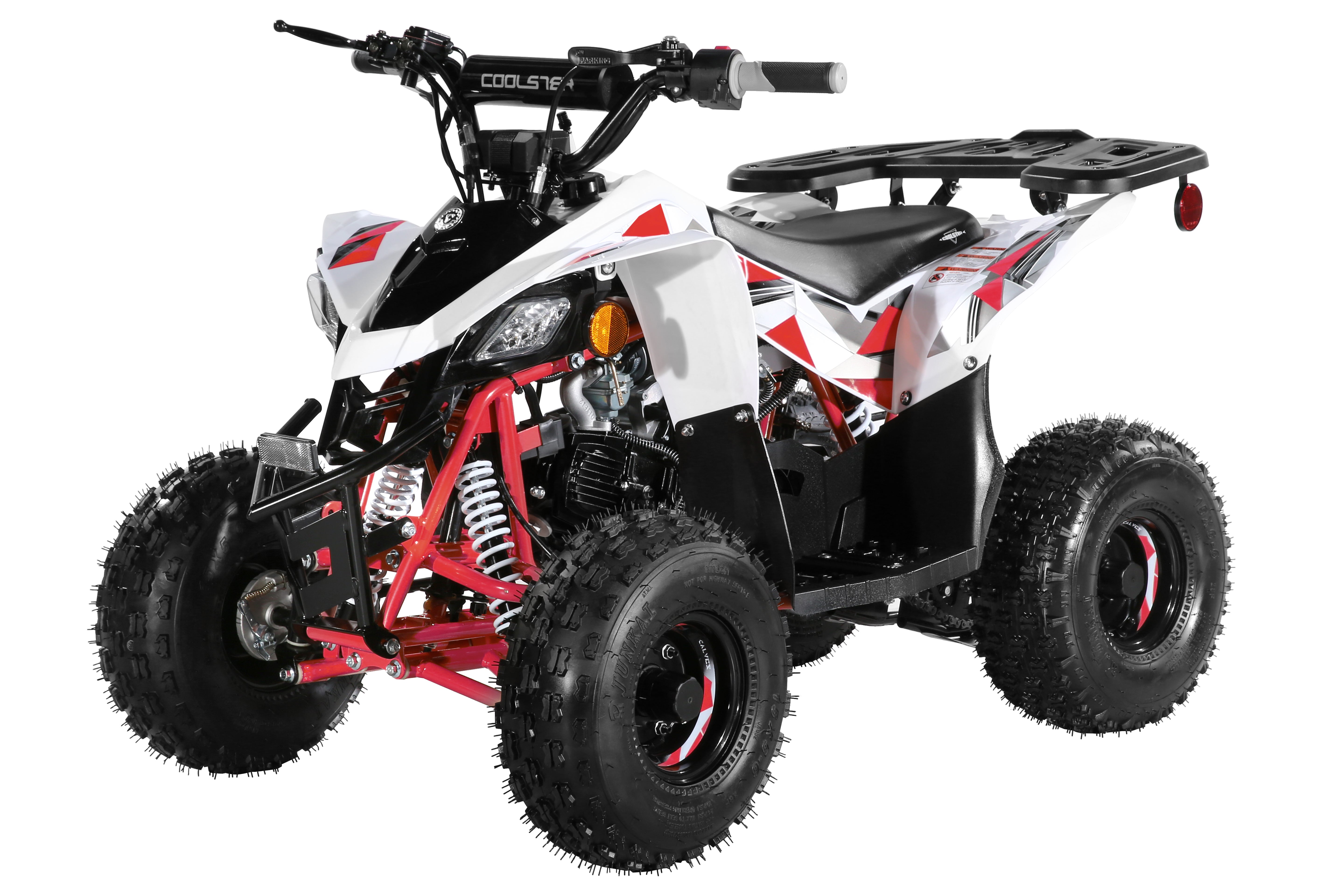 Coolster Gas Powered ATV with LED Lights, 110CC 4-Stroke Mini Gas 4 Wheeler with Front and Rear Disc Brake, with Speed Control Weight Support Up to 143 LBS, Max Speed 15mph