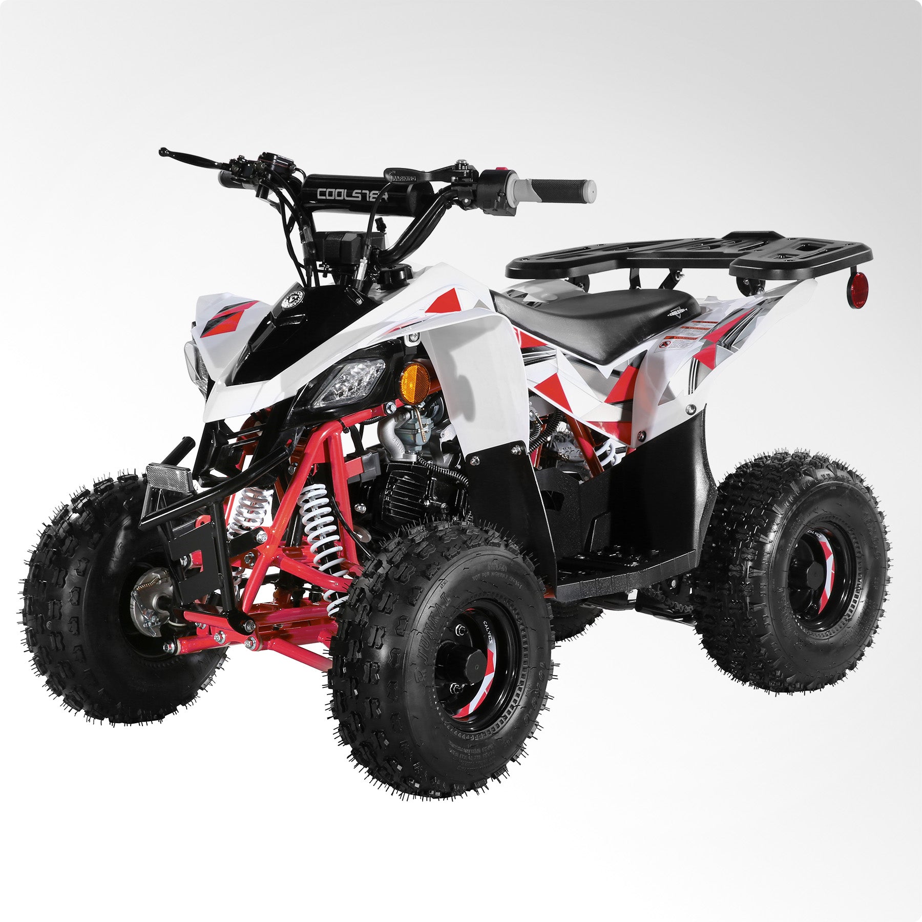 Coolster Gas Powered ATV with LED Lights, 110CC 4-Stroke Mini Gas 4 Wheeler with Front and Rear Disc Brake, with Speed Control Weight Support Up to 143 LBS, Max Speed 15mph