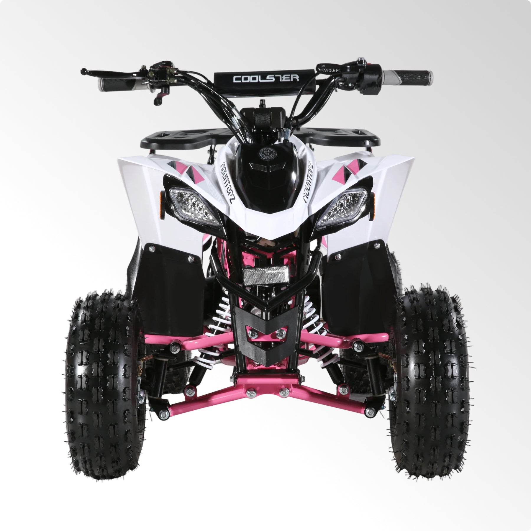 Coolster Gas Powered ATV with LED Lights, 110CC 4-Stroke Mini Gas 4 Wheeler with Front and Rear Disc Brake, with Speed Control Weight Support Up to 143 LBS, Max Speed 15mph