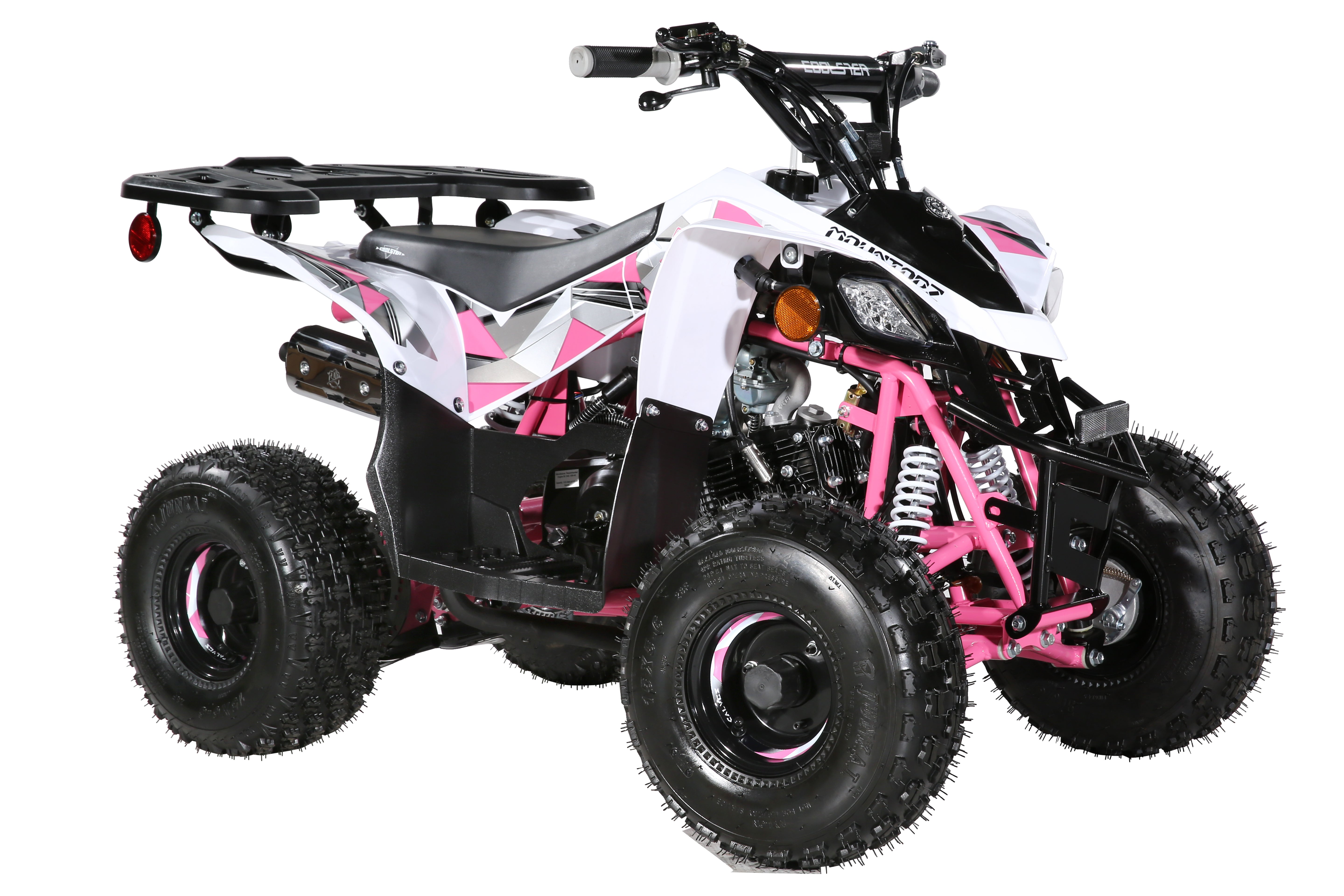 Coolster Gas Powered ATV with LED Lights, 110CC 4-Stroke Mini Gas 4 Wheeler with Front and Rear Disc Brake, with Speed Control Weight Support Up to 143 LBS, Max Speed 15mph