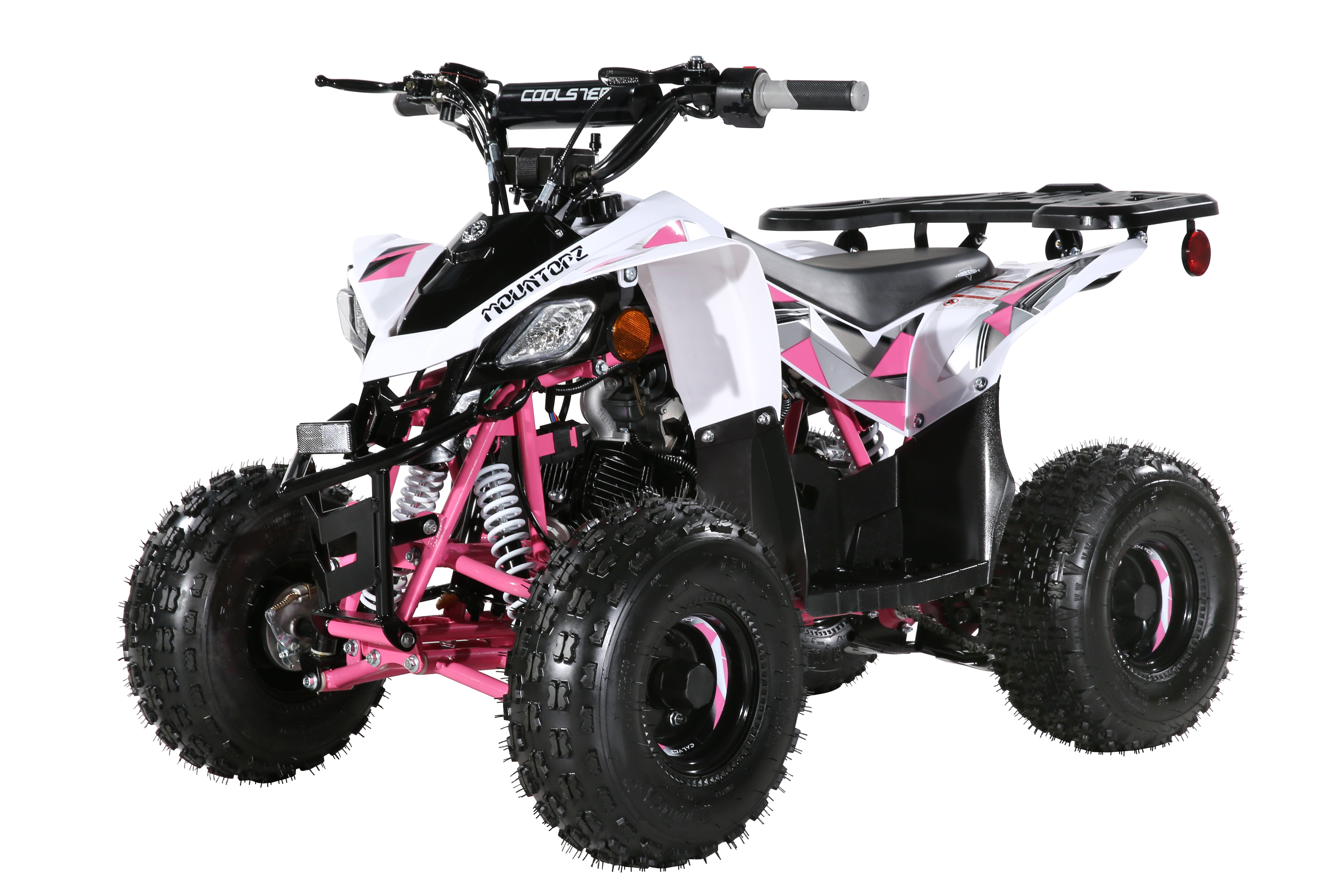 Coolster Gas Powered ATV with LED Lights, 110CC 4-Stroke Mini Gas 4 Wheeler with Front and Rear Disc Brake, with Speed Control Weight Support Up to 143 LBS, Max Speed 15mph