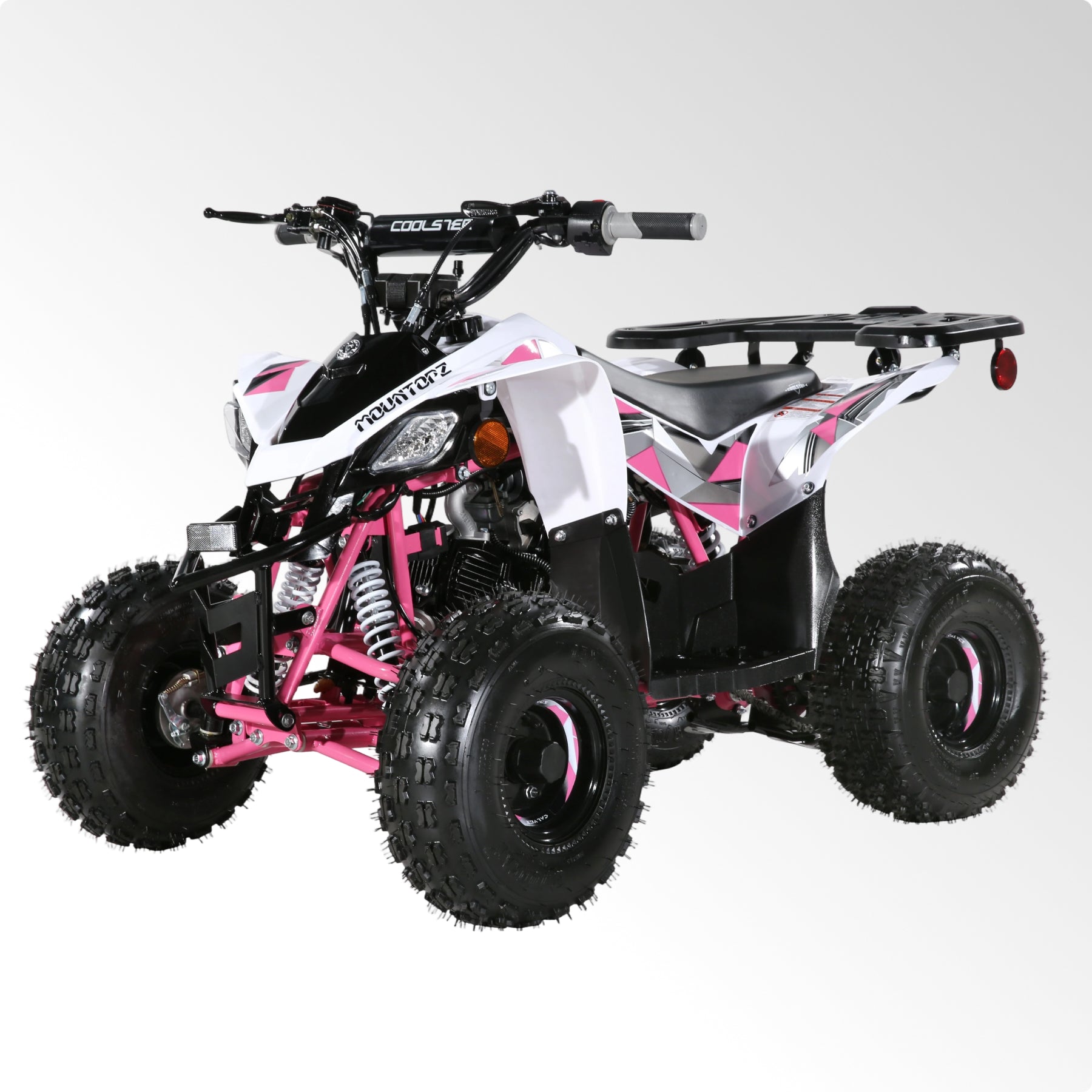 Coolster Gas Powered ATV with LED Lights, 110CC 4-Stroke Mini Gas 4 Wheeler with Front and Rear Disc Brake, with Speed Control Weight Support Up to 143 LBS, Max Speed 15mph