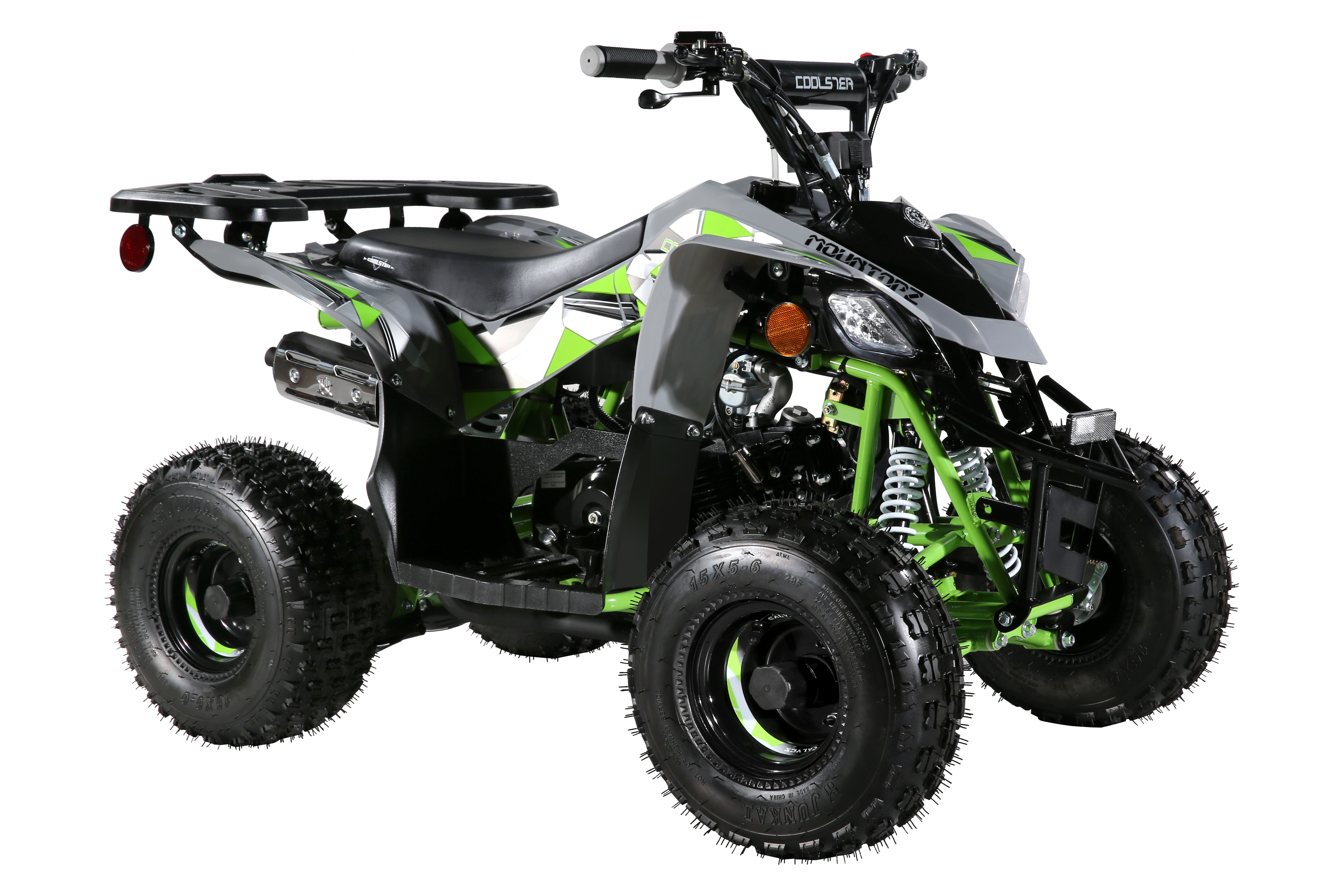 Coolster Gas Powered ATV with LED Lights, 110CC 4-Stroke Mini Gas 4 Wheeler with Front and Rear Disc Brake, with Speed Control Weight Support Up to 143 LBS, Max Speed 15mph