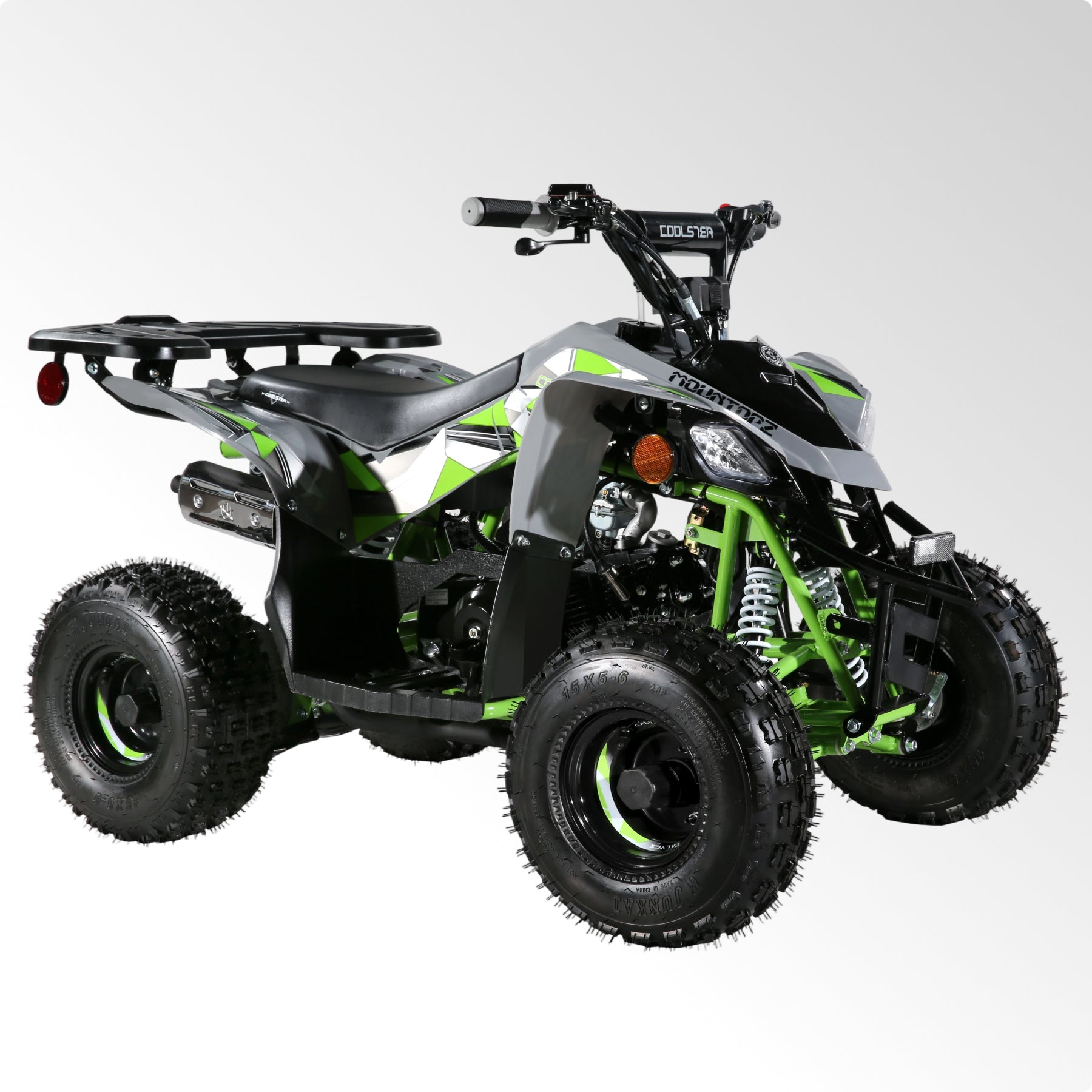 Coolster Gas Powered ATV with LED Lights, 110CC 4-Stroke Mini Gas 4 Wheeler with Front and Rear Disc Brake, with Speed Control Weight Support Up to 143 LBS, Max Speed 15mph