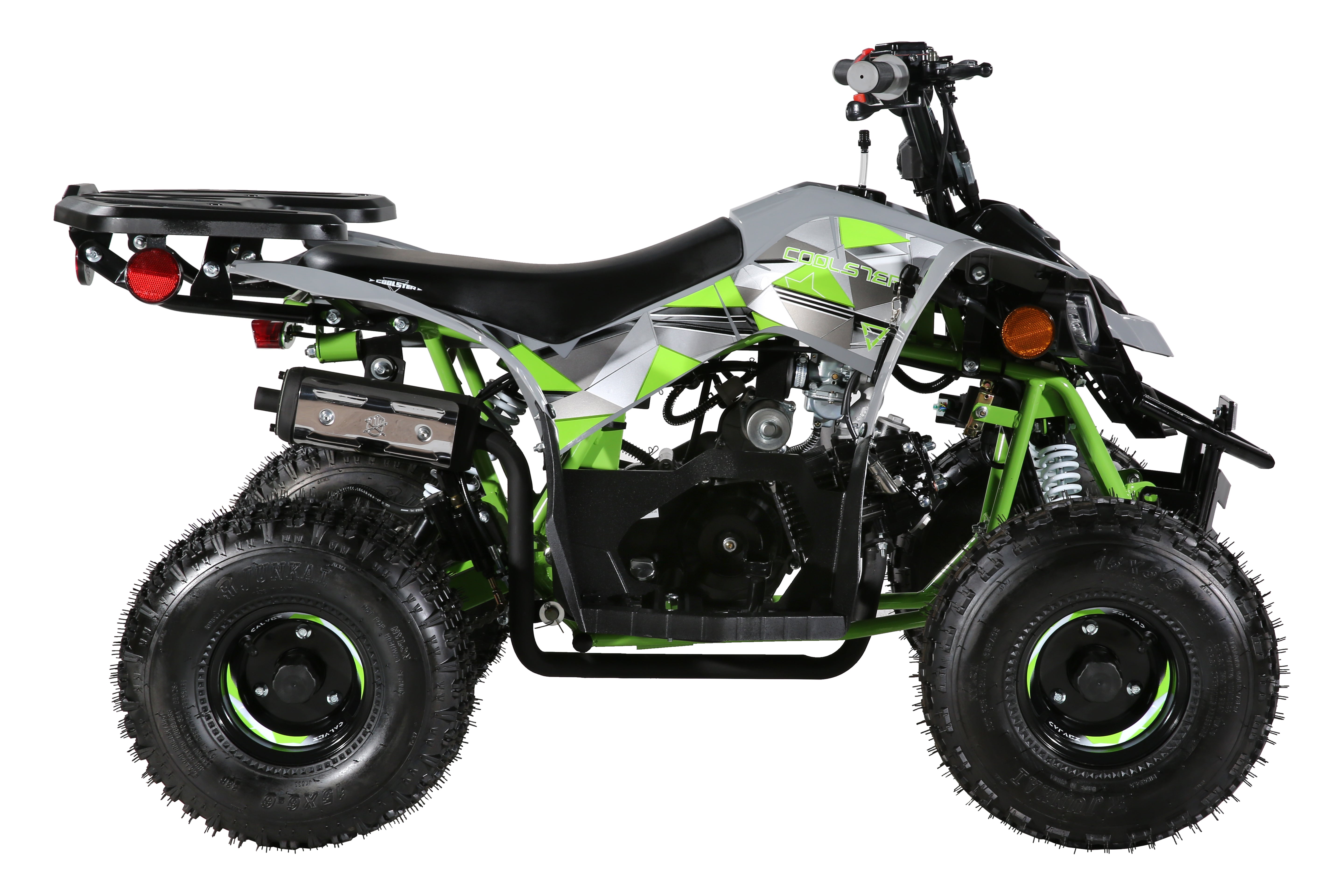 Coolster Gas Powered ATV with LED Lights, 110CC 4-Stroke Mini Gas 4 Wheeler with Front and Rear Disc Brake, with Speed Control Weight Support Up to 143 LBS, Max Speed 15mph