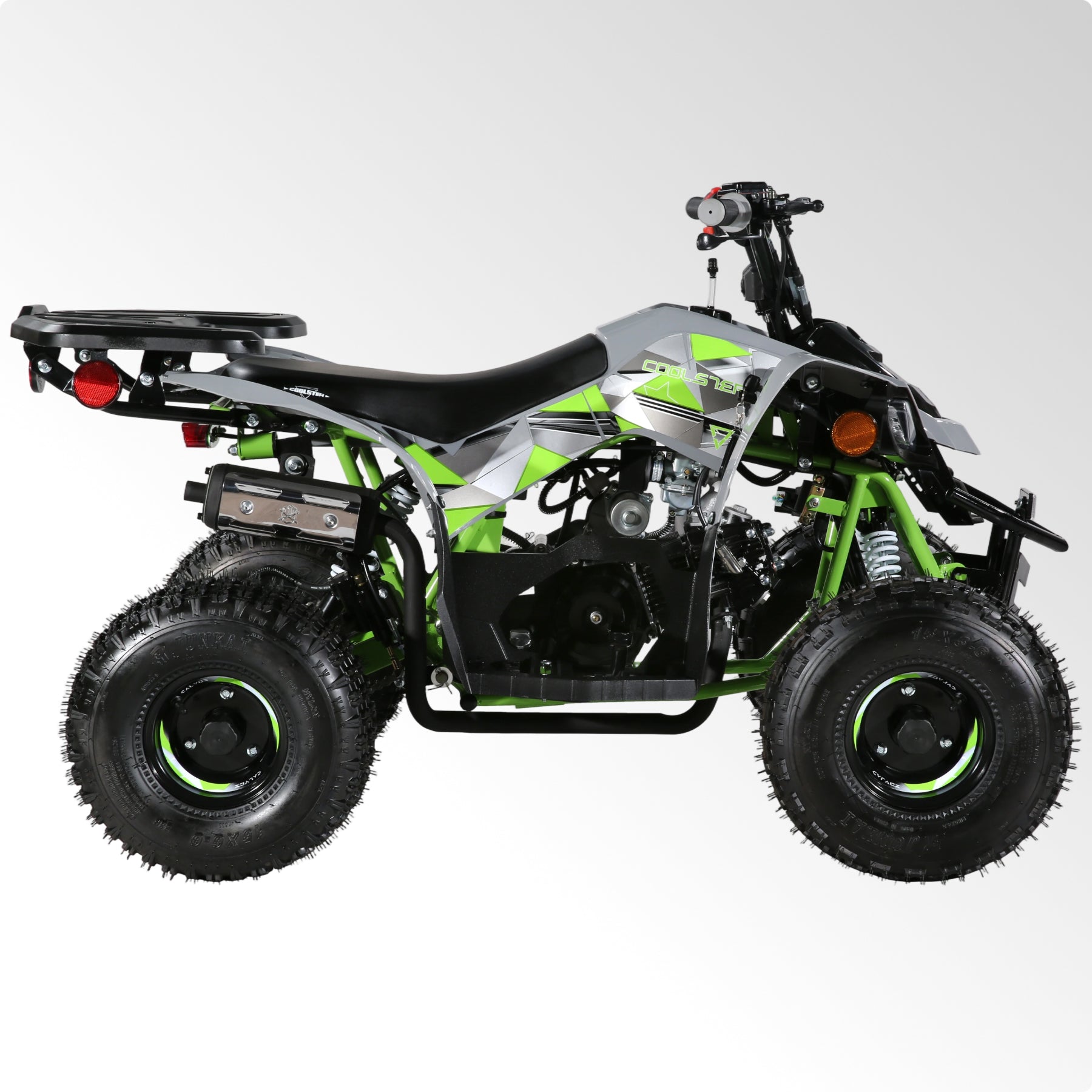 Coolster Gas Powered ATV with LED Lights, 110CC 4-Stroke Mini Gas 4 Wheeler with Front and Rear Disc Brake, with Speed Control Weight Support Up to 143 LBS, Max Speed 15mph