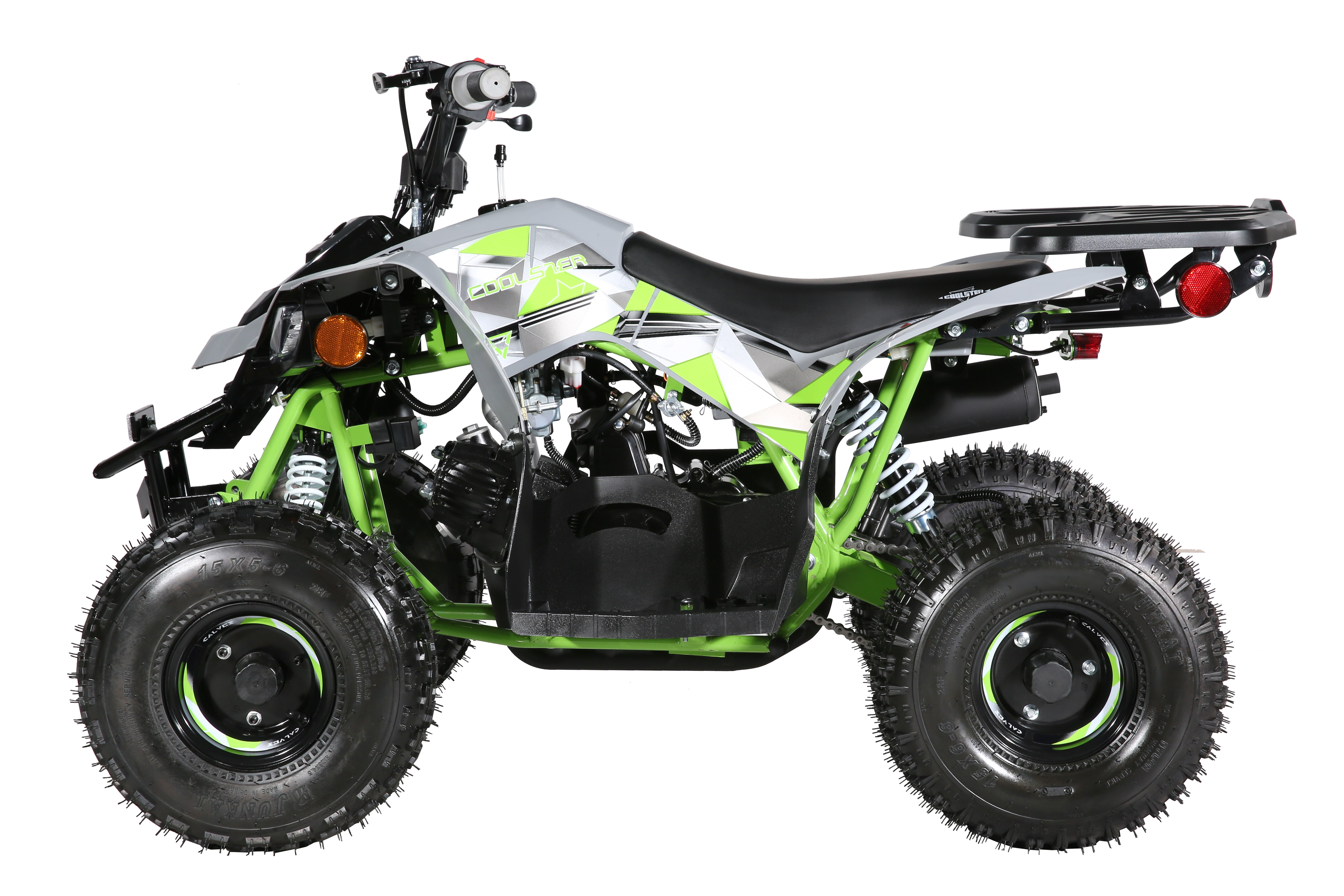 Coolster Gas Powered ATV with LED Lights, 110CC 4-Stroke Mini Gas 4 Wheeler with Front and Rear Disc Brake, with Speed Control Weight Support Up to 143 LBS, Max Speed 15mph