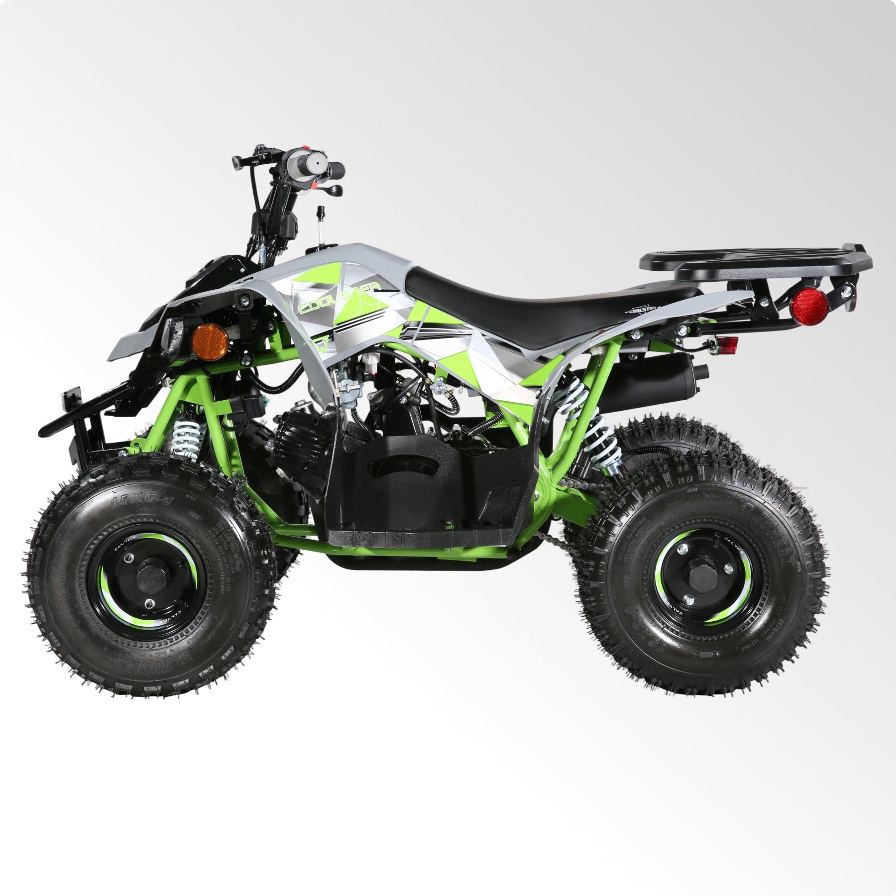 Coolster Gas Powered ATV with LED Lights, 110CC 4-Stroke Mini Gas 4 Wheeler with Front and Rear Disc Brake, with Speed Control Weight Support Up to 143 LBS, Max Speed 15mph