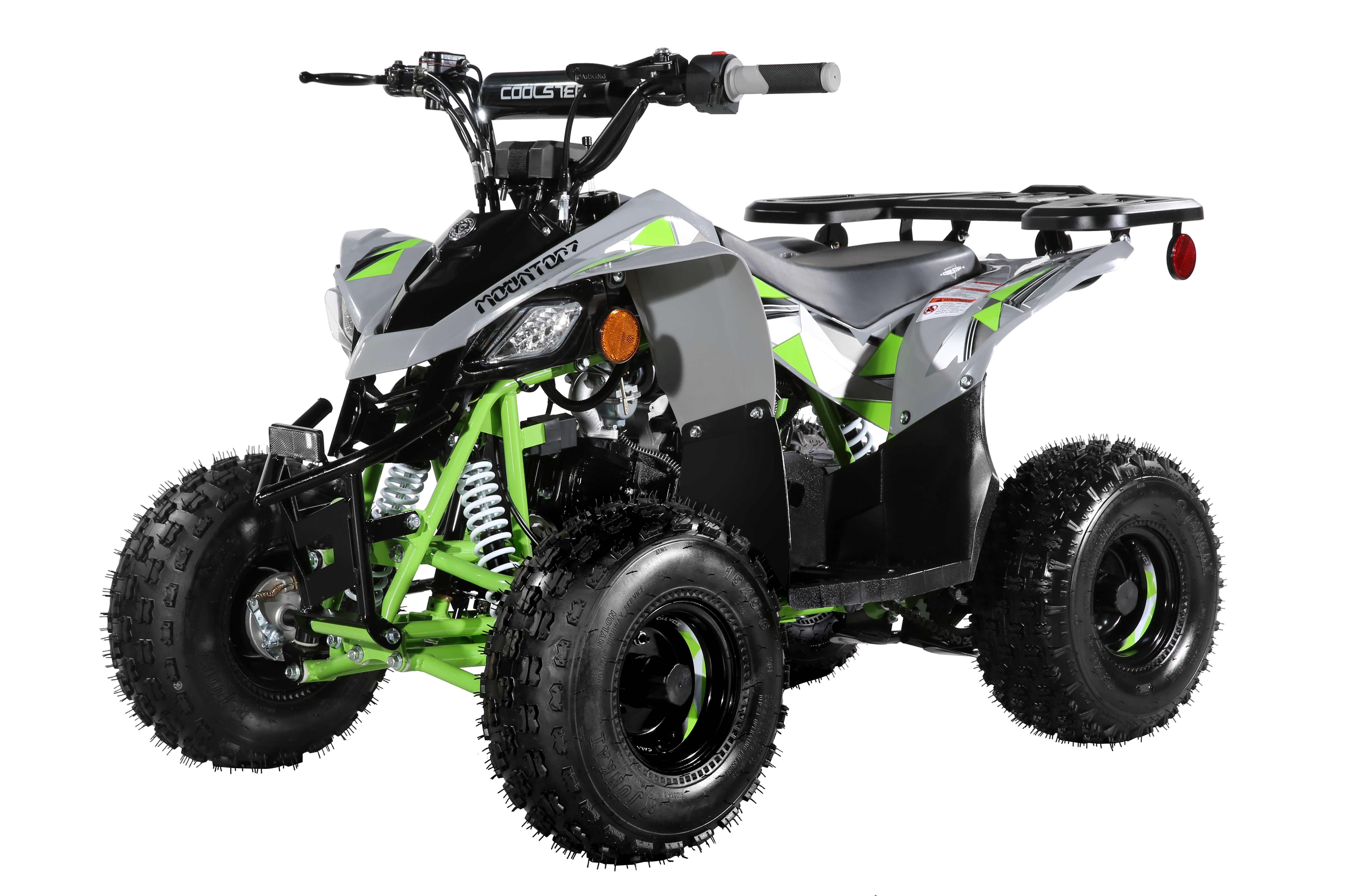 Coolster Gas Powered ATV with LED Lights, 110CC 4-Stroke Mini Gas 4 Wheeler with Front and Rear Disc Brake, with Speed Control Weight Support Up to 143 LBS, Max Speed 15mph