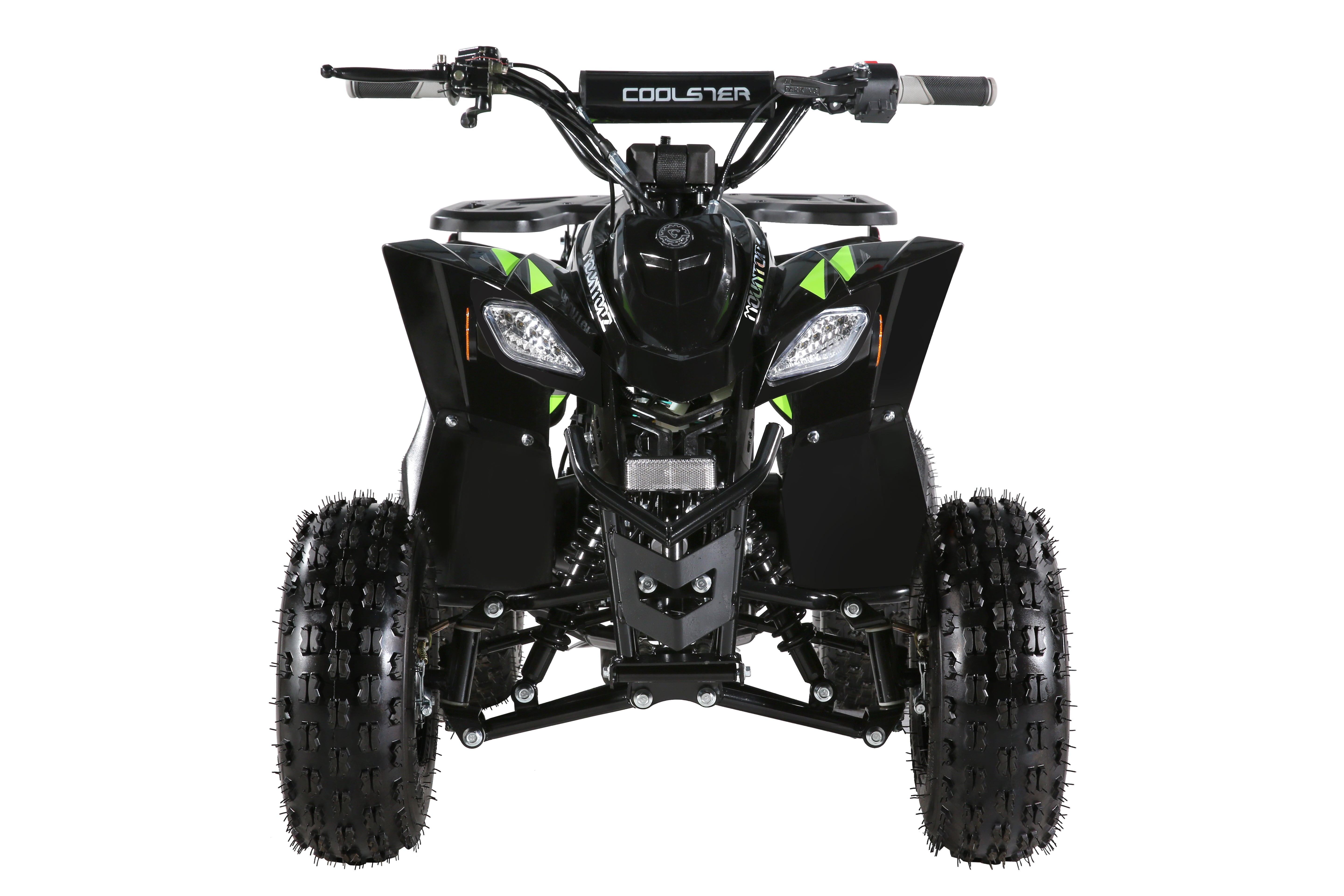 Coolster Gas Powered ATV with LED Lights, 110CC 4-Stroke Mini Gas 4 Wheeler with Front and Rear Disc Brake, with Speed Control Weight Support Up to 143 LBS, Max Speed 15mph