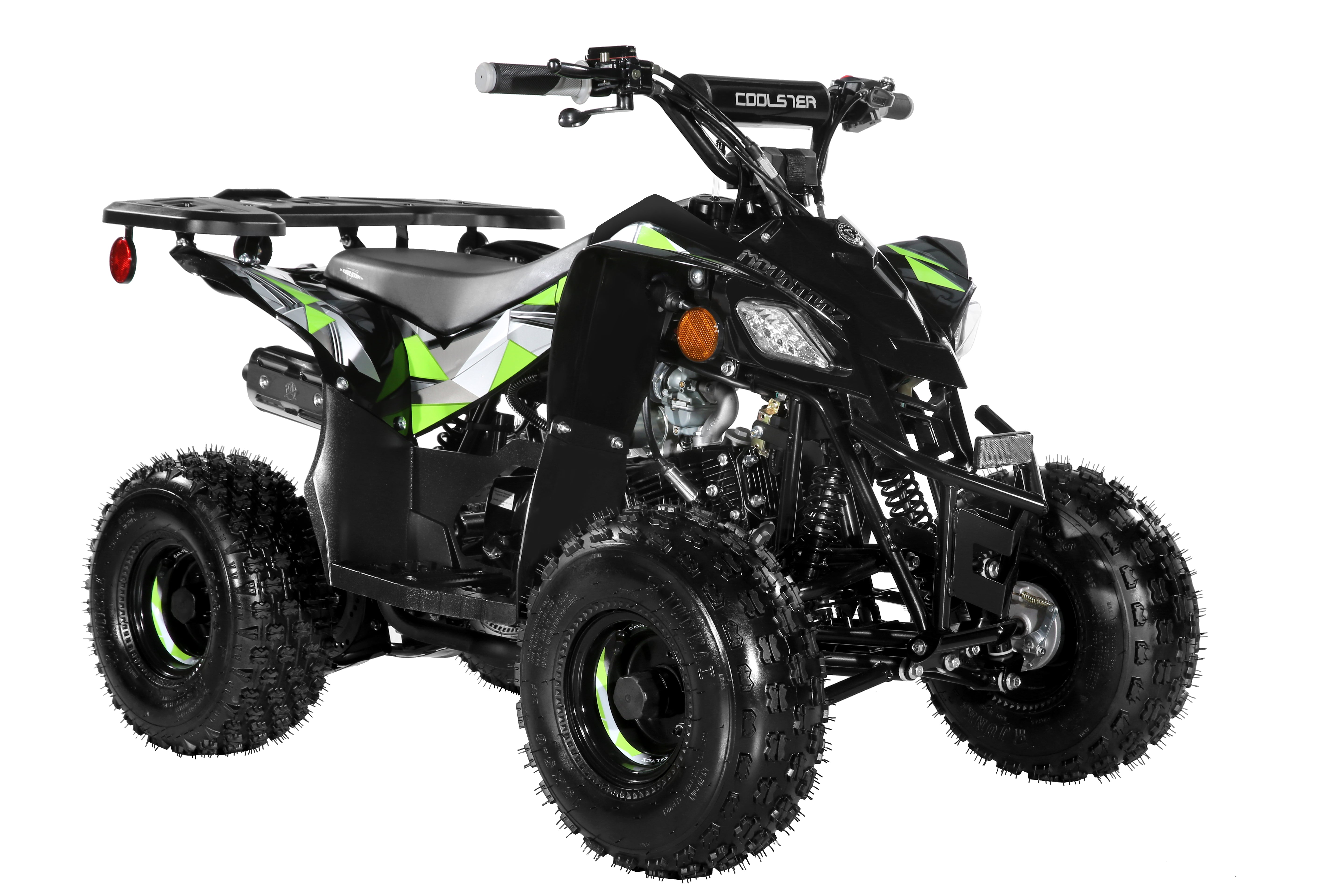 Coolster Gas Powered ATV with LED Lights, 110CC 4-Stroke Mini Gas 4 Wheeler with Front and Rear Disc Brake, with Speed Control Weight Support Up to 143 LBS, Max Speed 15mph