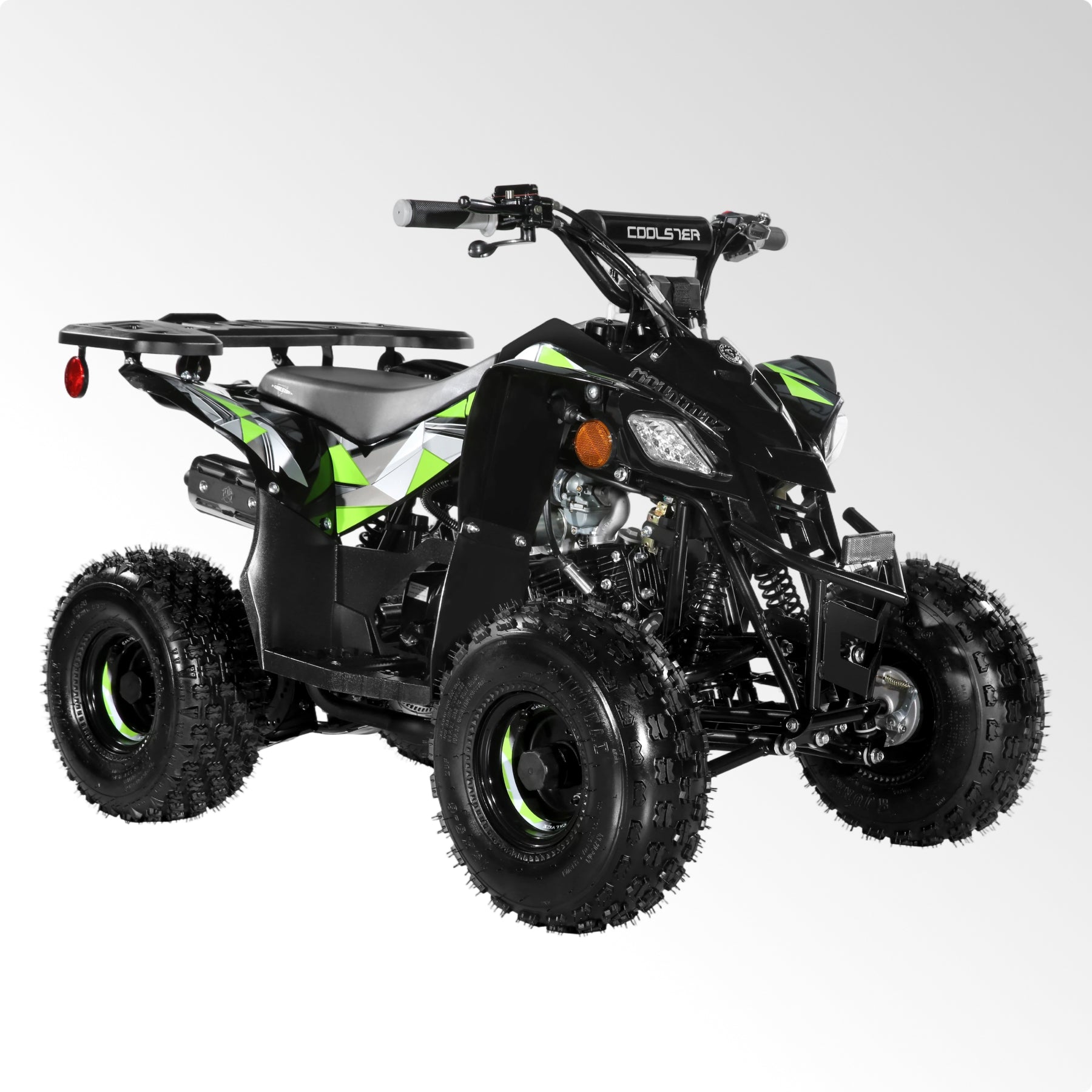 Coolster Gas Powered ATV with LED Lights, 110CC 4-Stroke Mini Gas 4 Wheeler with Front and Rear Disc Brake, with Speed Control Weight Support Up to 143 LBS, Max Speed 15mph