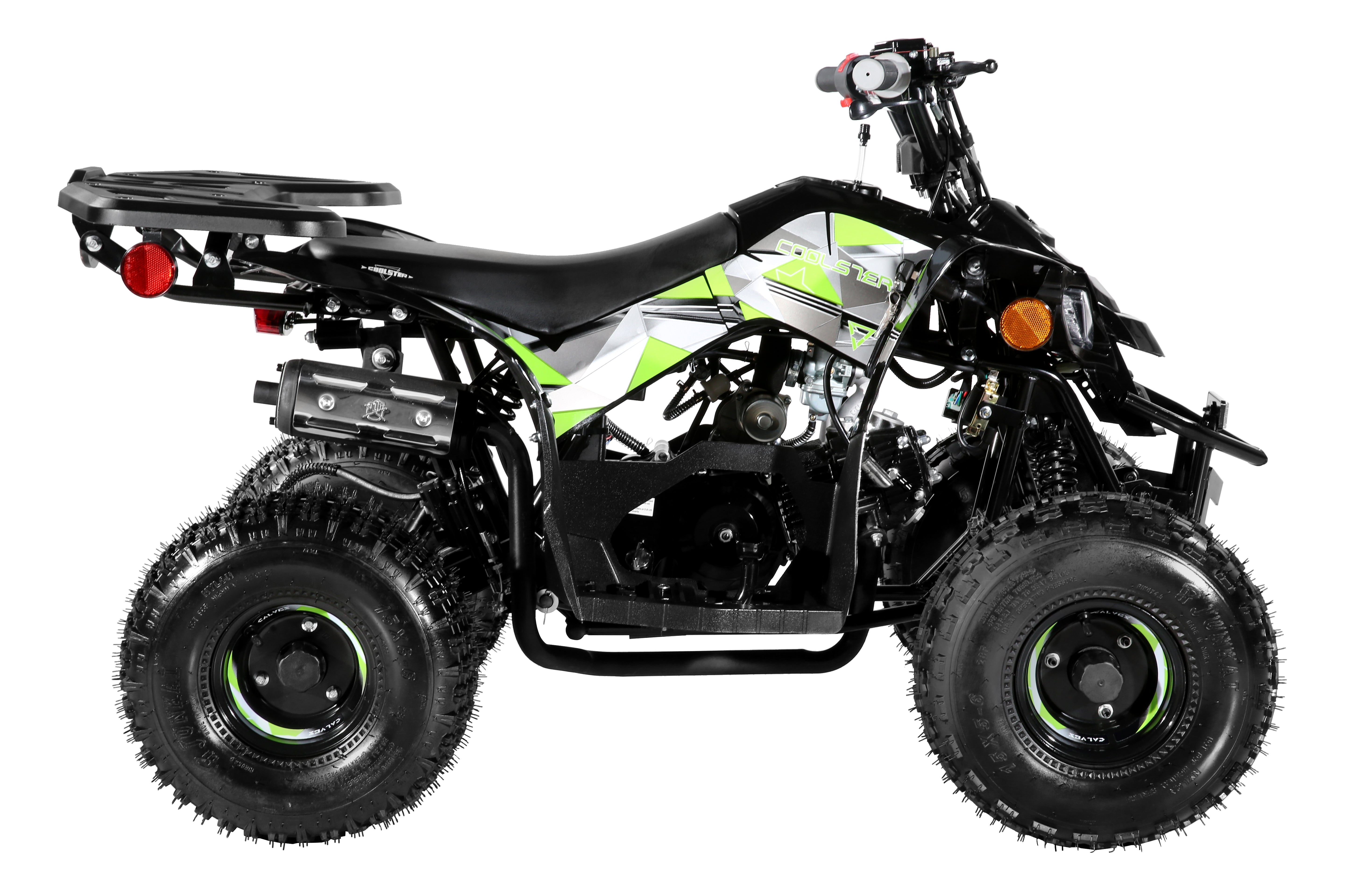 Coolster Gas Powered ATV with LED Lights, 110CC 4-Stroke Mini Gas 4 Wheeler with Front and Rear Disc Brake, with Speed Control Weight Support Up to 143 LBS, Max Speed 15mph