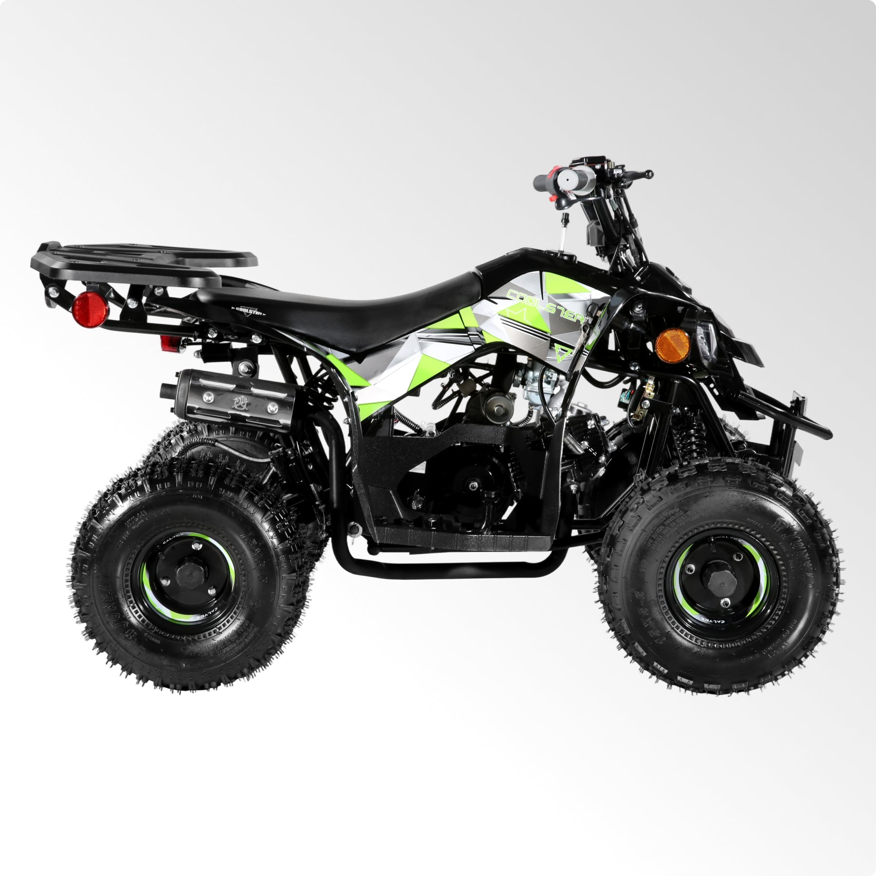 Coolster Gas Powered ATV with LED Lights, 110CC 4-Stroke Mini Gas 4 Wheeler with Front and Rear Disc Brake, with Speed Control Weight Support Up to 143 LBS, Max Speed 15mph