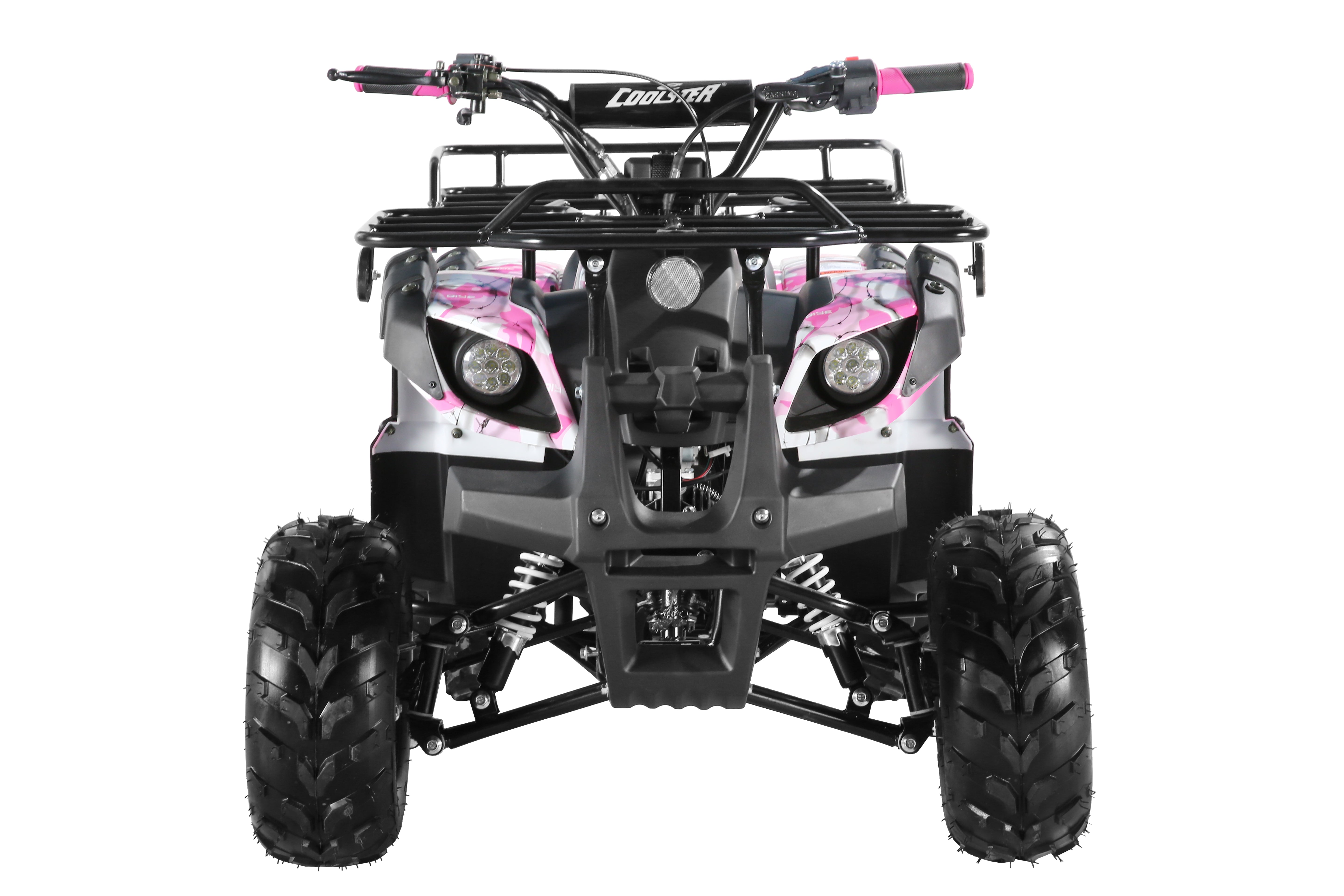 Coolster Gas ATV, 125CC 4-Stroke Mini Gas 4 Wheeler with Front and Rear Disc Brake, with Speed Control and LED Lights, Weight Support Up to 165 LBS, Max Speed 15mph