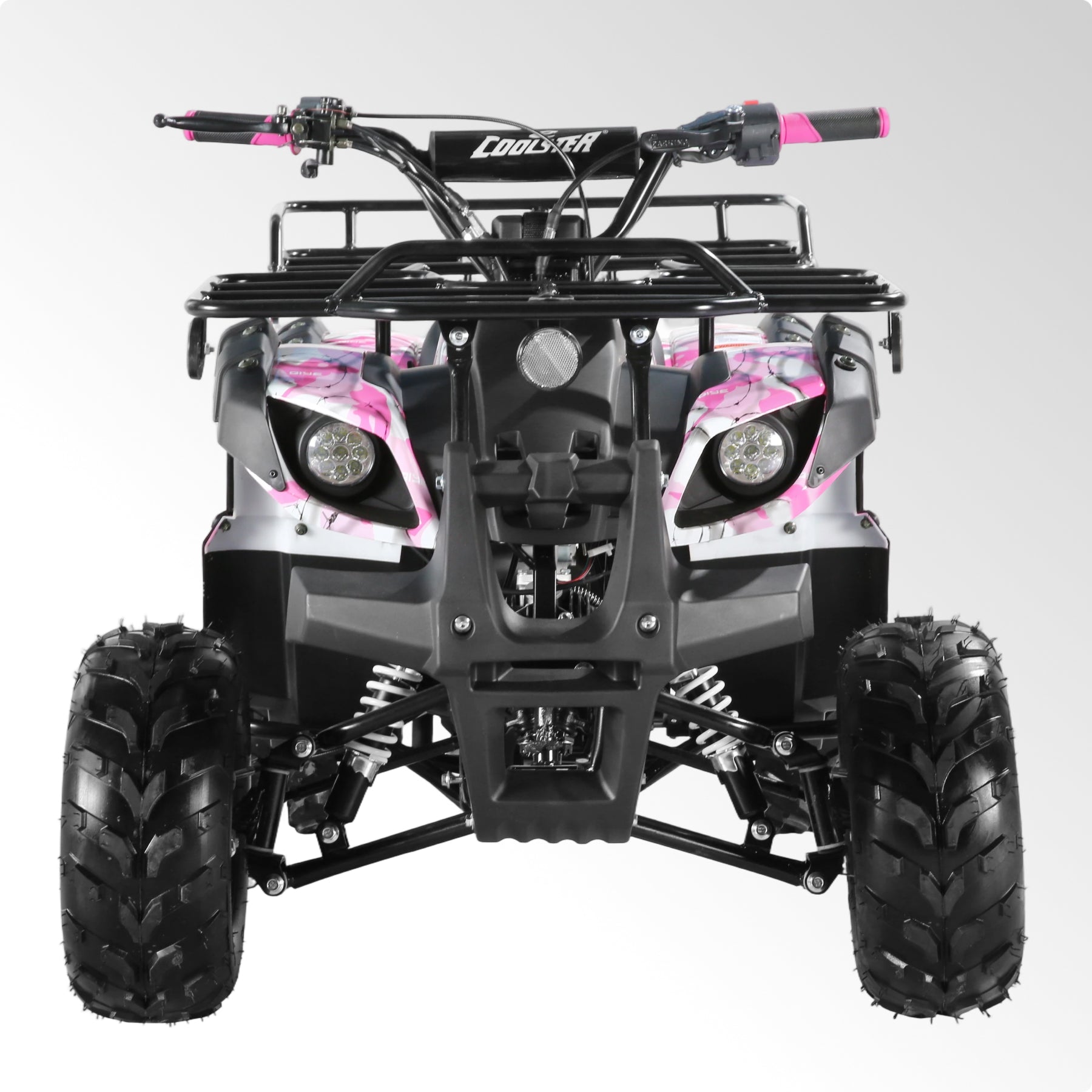 Coolster Gas ATV, 125CC 4-Stroke Mini Gas 4 Wheeler with Front and Rear Disc Brake, with Speed Control and LED Lights, Weight Support Up to 165 LBS, Max Speed 15mph