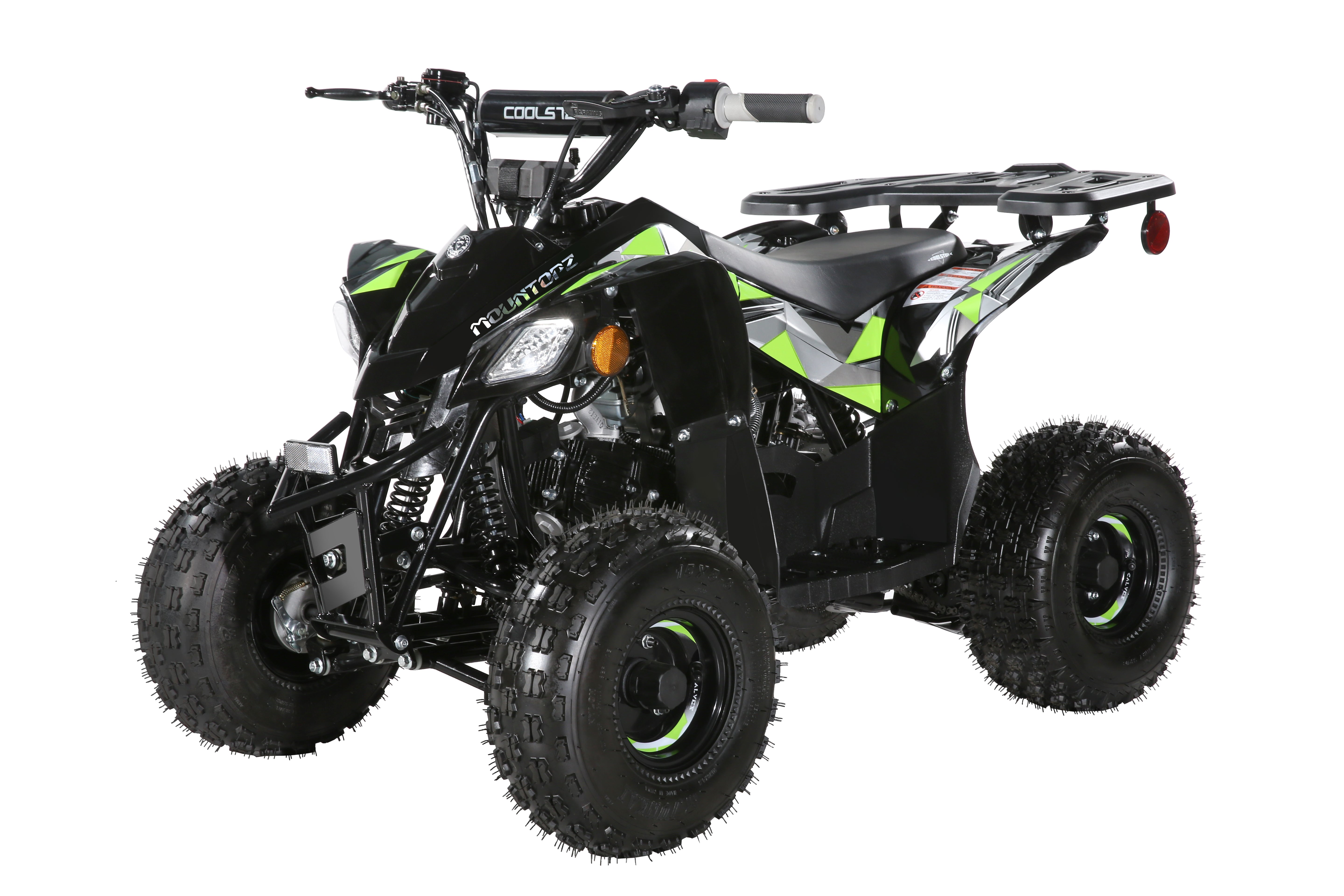 Coolster Gas Powered ATV with LED Lights, 110CC 4-Stroke Mini Gas 4 Wheeler with Front and Rear Disc Brake, with Speed Control Weight Support Up to 143 LBS, Max Speed 15mph