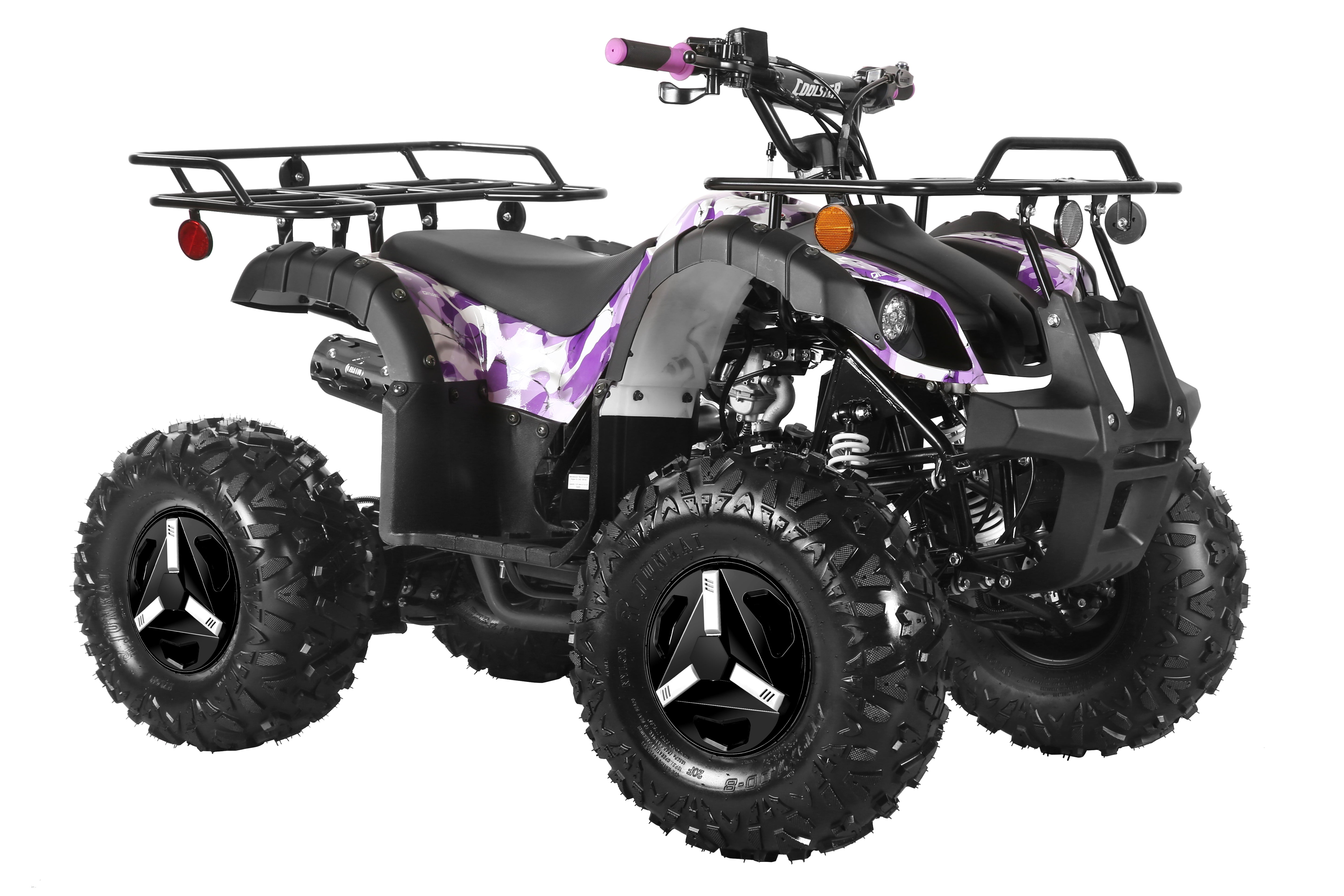 Coolster Gas ATV, 125CC 4-Stroke Mini Gas 4 Wheeler with Front and Rear Disc Brake, with Speed Control and LED Lights, Weight Support Up to 165 LBS, Max Speed 15mp