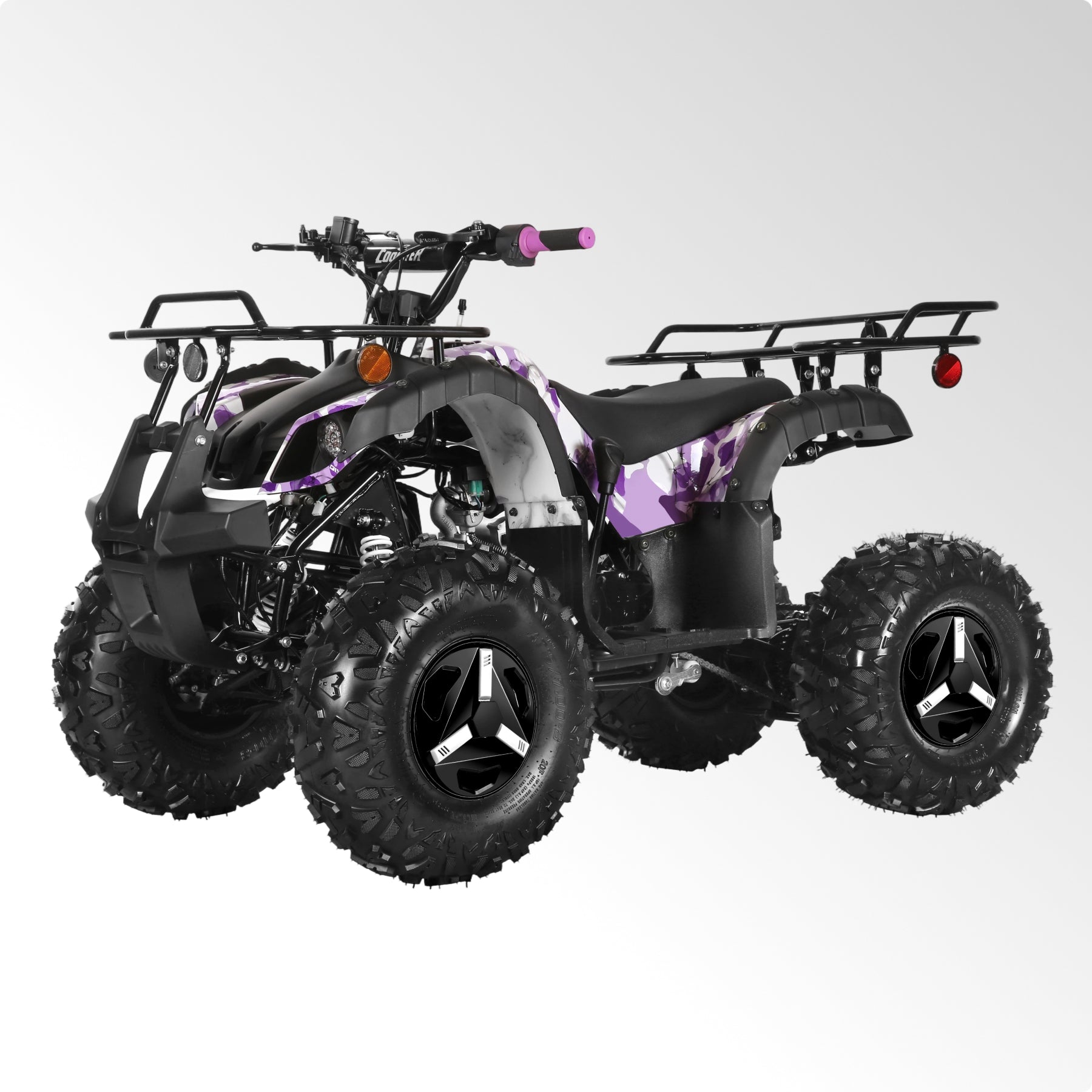 Coolster Gas ATV, 125CC 4-Stroke Mini Gas 4 Wheeler with Front and Rear Disc Brake, with Speed Control and LED Lights, Weight Support Up to 165 LBS, Max Speed 15mp