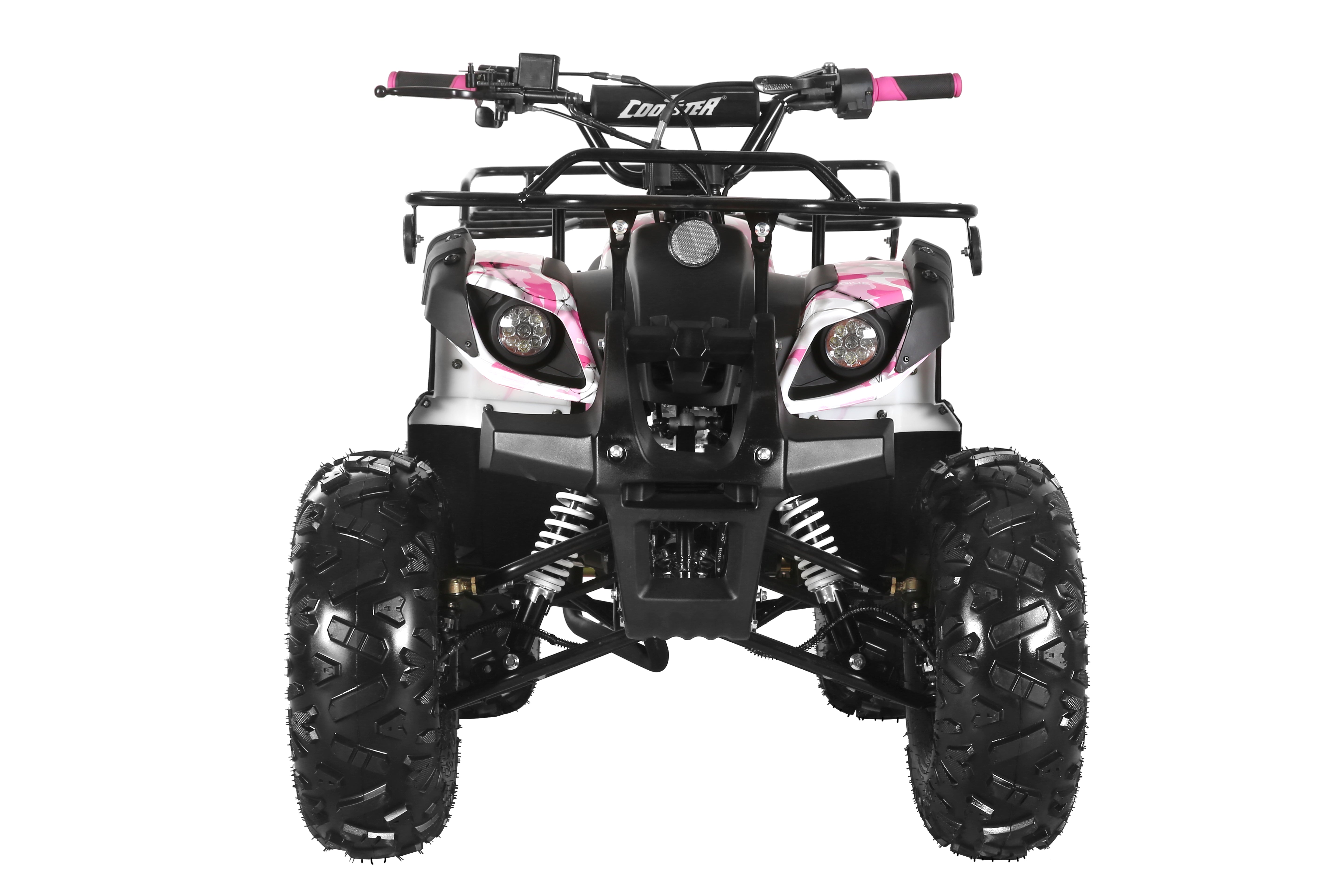 Coolster Gas ATV, 125CC 4-Stroke Mini Gas 4 Wheeler with Front and Rear Disc Brake, with Speed Control and LED Lights, Weight Support Up to 165 LBS, Max Speed 15mp
