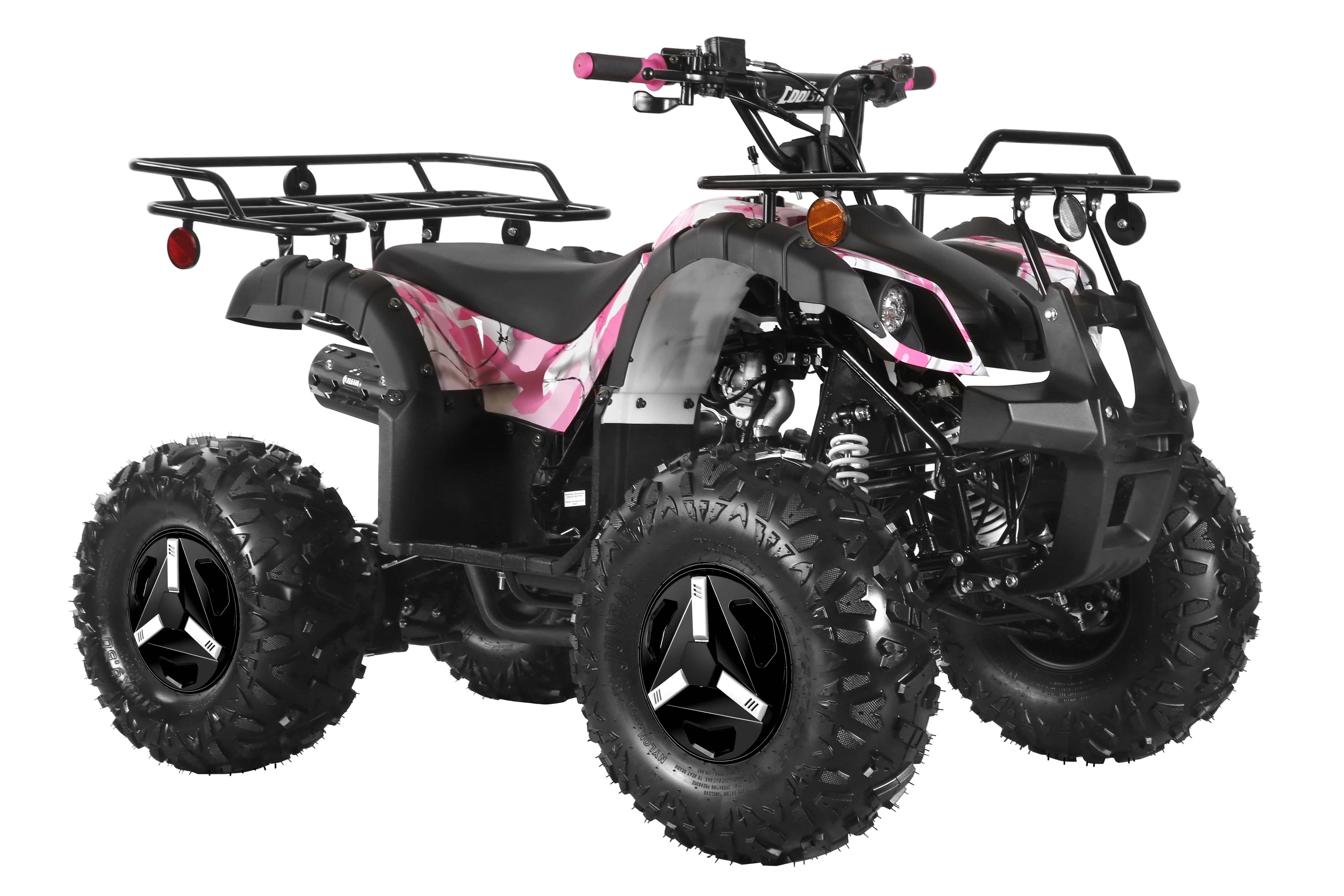 Coolster Gas ATV, 125CC 4-Stroke Mini Gas 4 Wheeler with Front and Rear Disc Brake, with Speed Control and LED Lights, Weight Support Up to 165 LBS, Max Speed 15mp