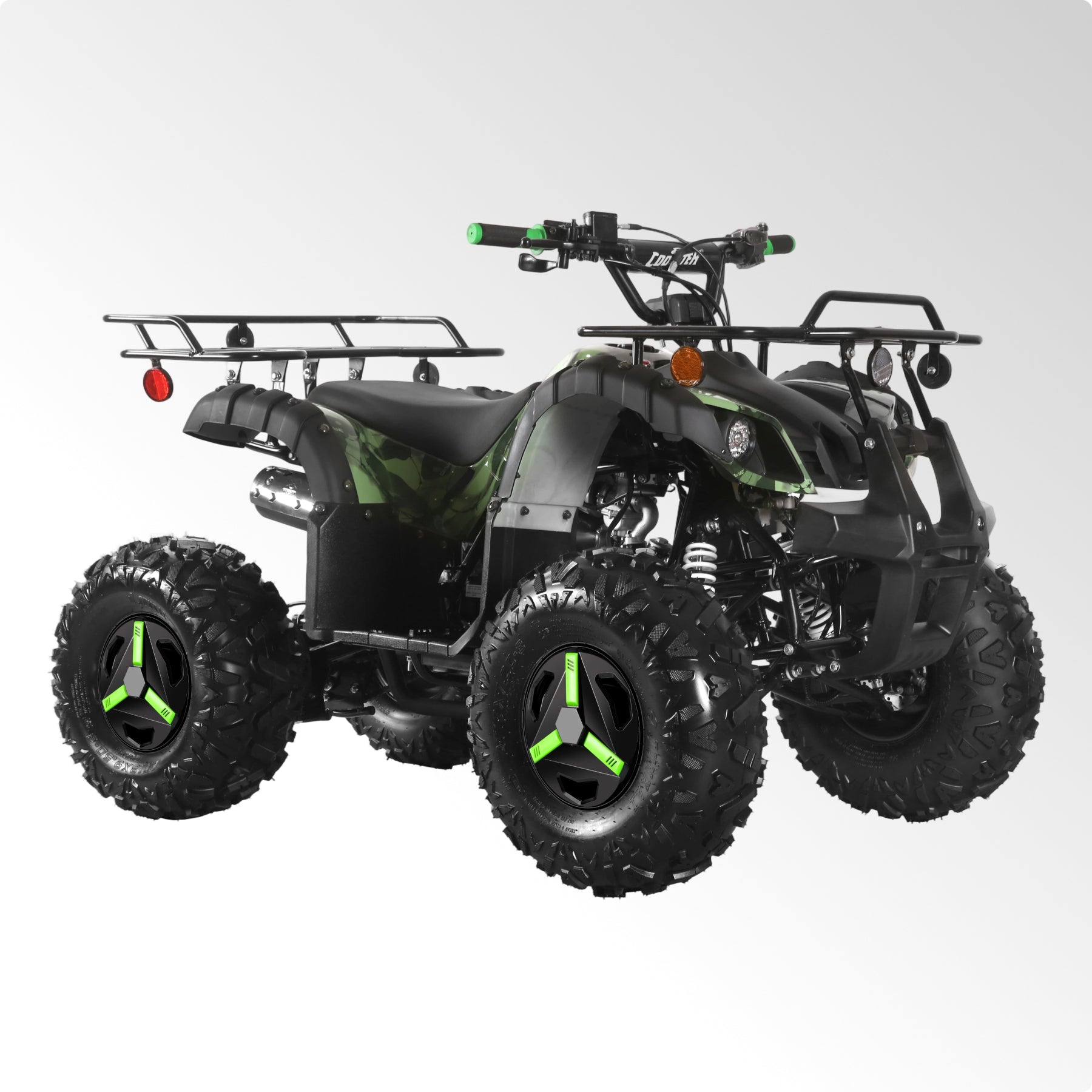 Coolster Gas ATV, 125CC 4-Stroke Mini Gas 4 Wheeler with Front and Rear Disc Brake, with Speed Control and LED Lights, Weight Support Up to 165 LBS, Max Speed 15mp