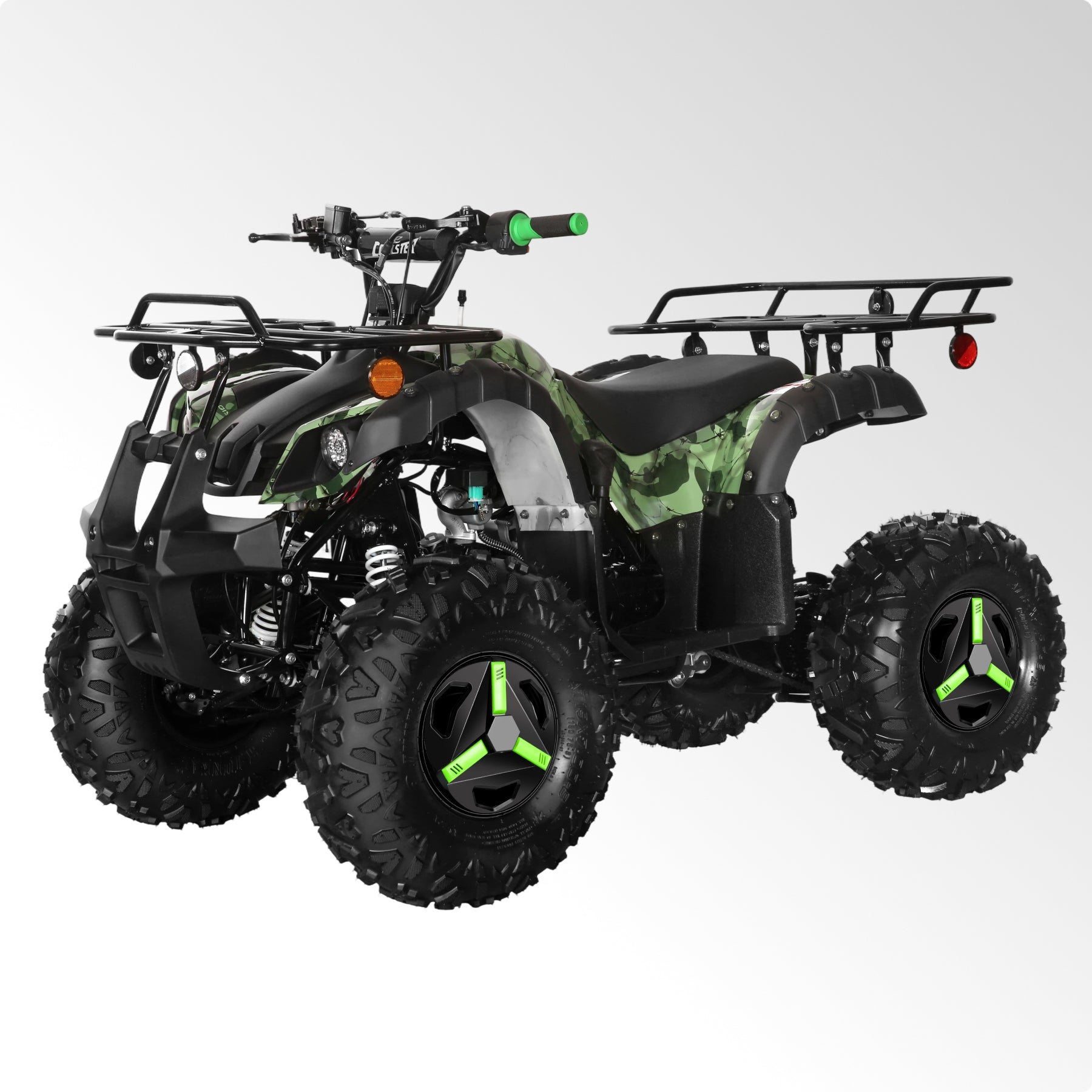 Coolster Gas ATV, 125CC 4-Stroke Mini Gas 4 Wheeler with Front and Rear Disc Brake, with Speed Control and LED Lights, Weight Support Up to 165 LBS, Max Speed 15mp