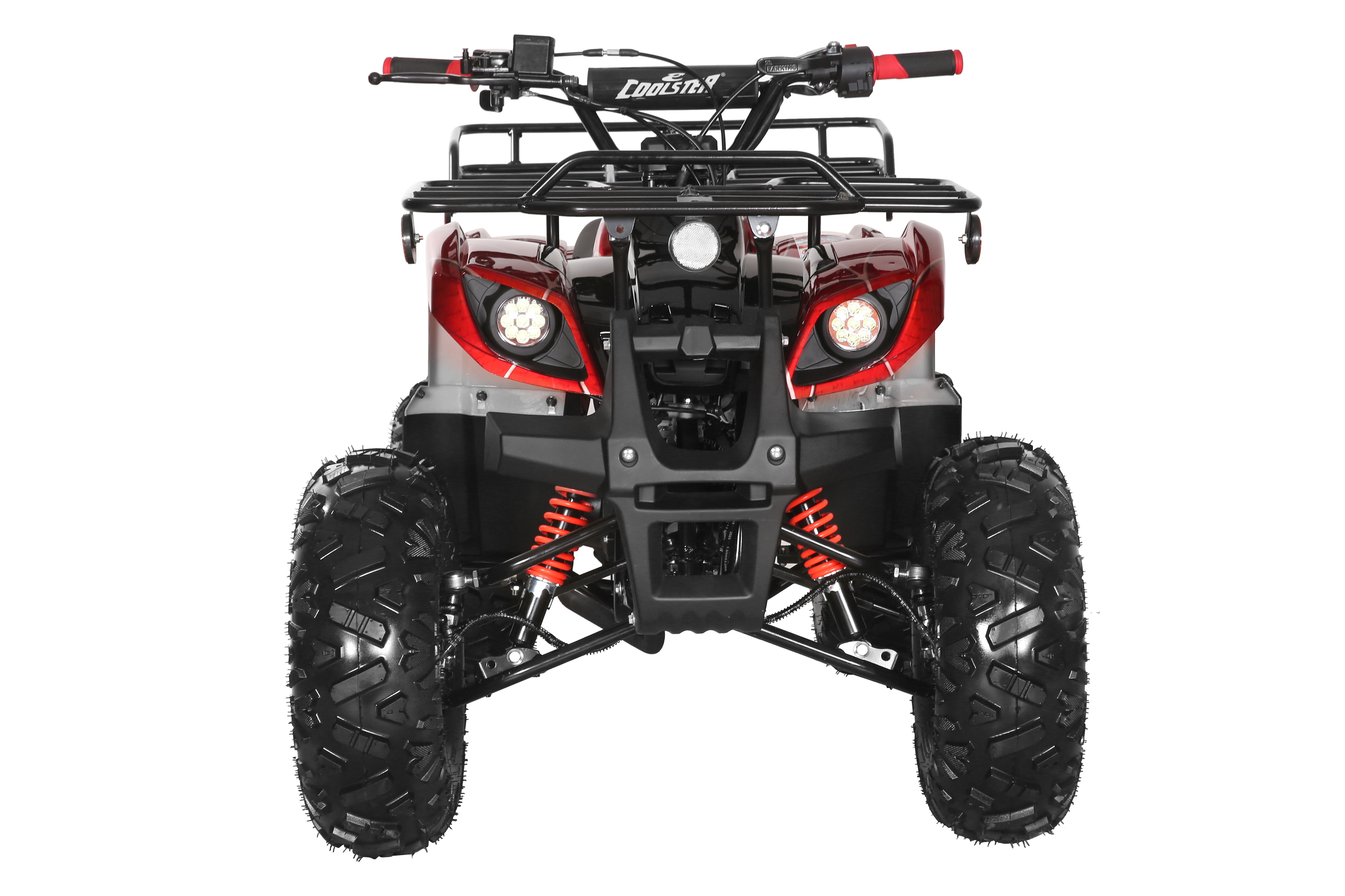 Coolster Gas ATV, 125CC 4-Stroke Mini Gas 4 Wheeler with Front and Rear Disc Brake, with Speed Control and LED Lights, Weight Support Up to 165 LBS, Max Speed 15mp