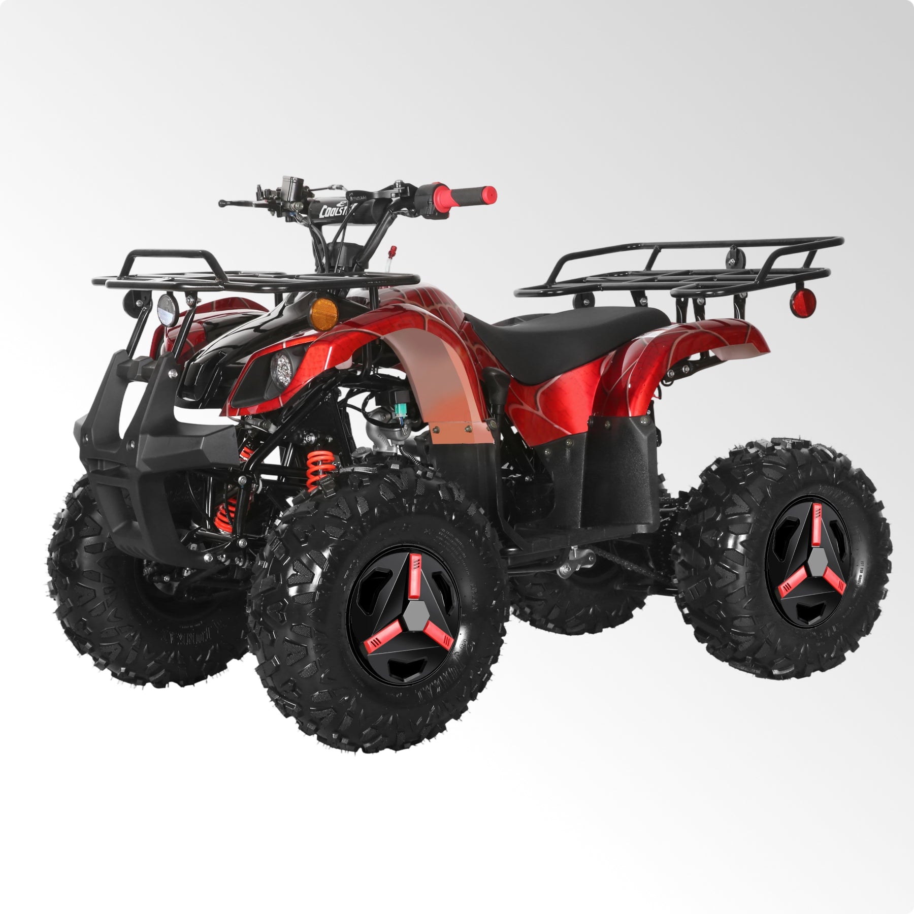 Coolster Gas ATV, 125CC 4-Stroke Mini Gas 4 Wheeler with Front and Rear Disc Brake, with Speed Control and LED Lights, Weight Support Up to 165 LBS, Max Speed 15mp