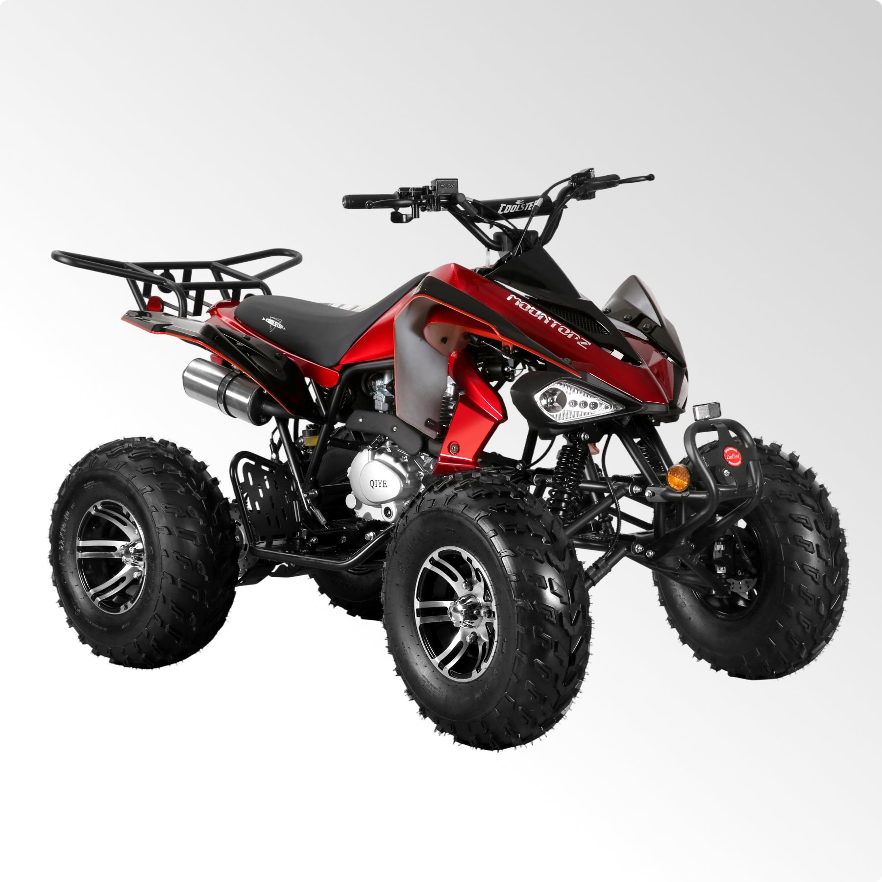 Coolster Gas ATV, 200CC 4-Stroke Mini Gas 4 Wheeler with Front and Rear Disc Brake, with Speed Control and LED Lights, Weight Support Up to 220 LBS, Max Speed 15mph