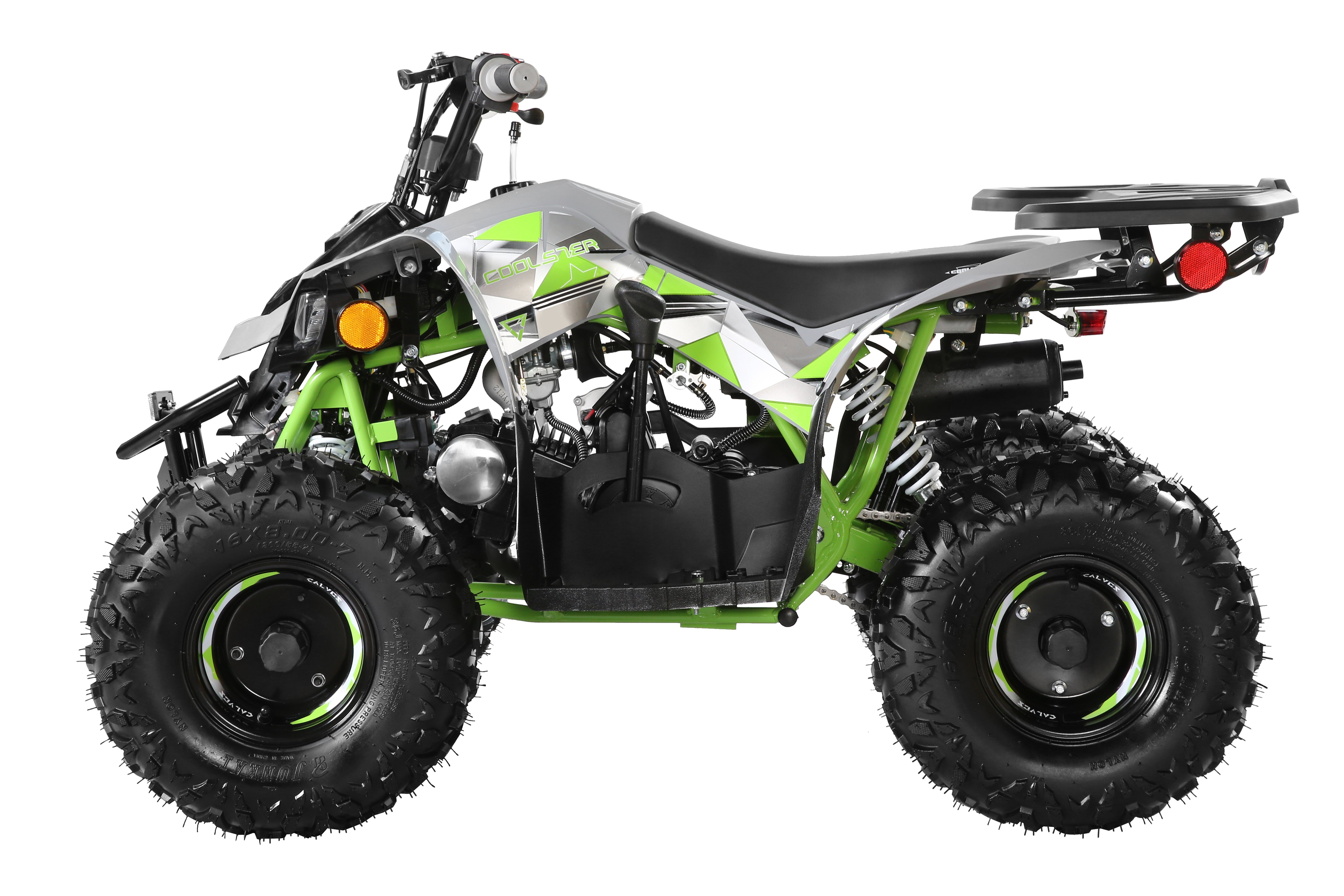 Coolster Gas ATV, 125CC 4-Stroke Mini Gas 4 Wheeler with Front and Rear Disc Brake, with Speed Control and LED Lights, Weight Support Up to 165 LBS, Max Speed 15mph