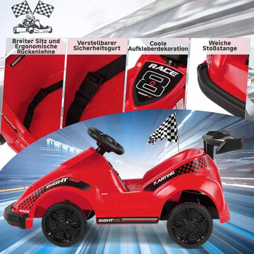 Go-Kart Pedal Go-Kart Kinderfahrzeug 6V 1-3km/h Ferngesteuert vielseitige