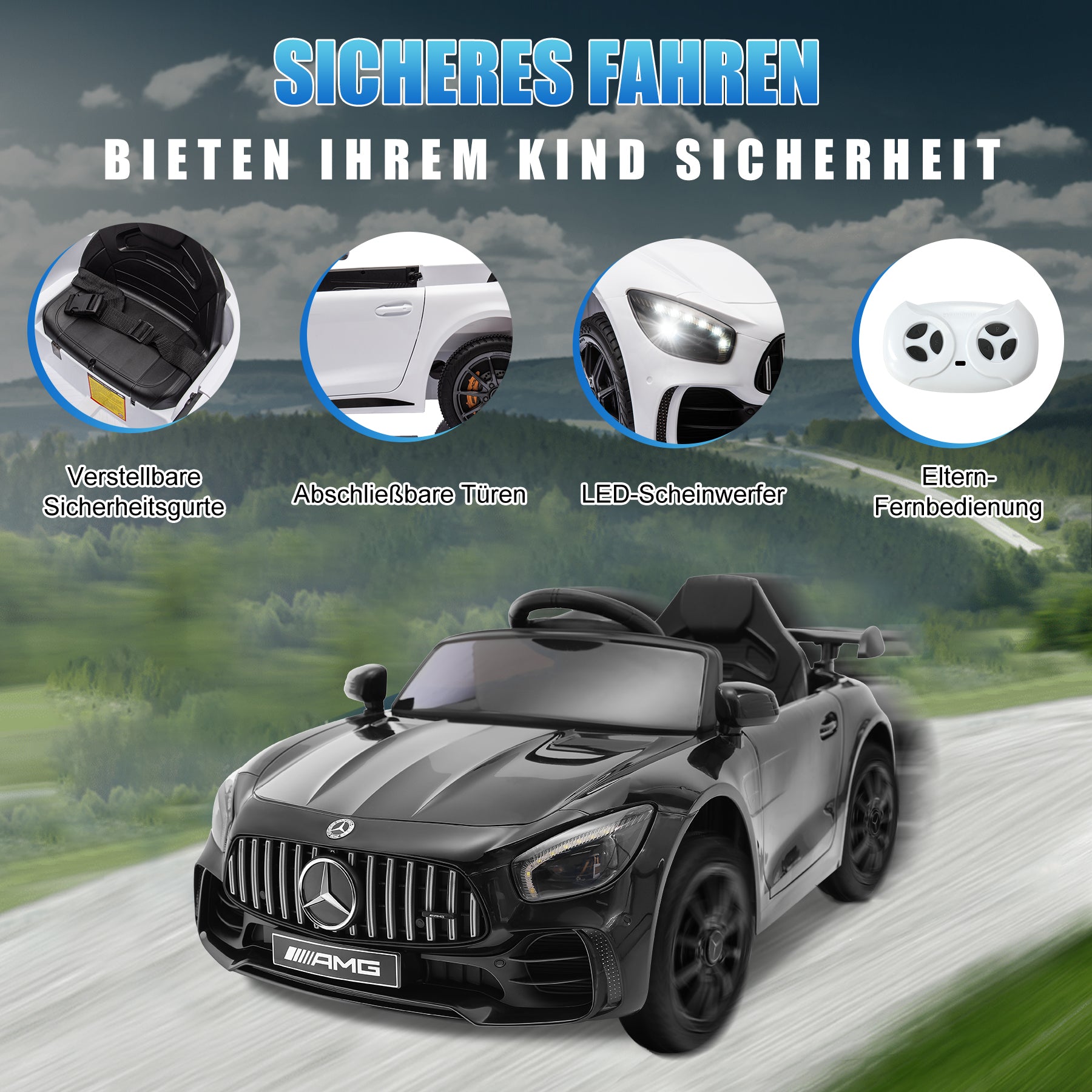 Elektro-Kinderauto UTV 12V Kinder Elektro-Geländewagen Kinderfahrzeug 2-6 km/h