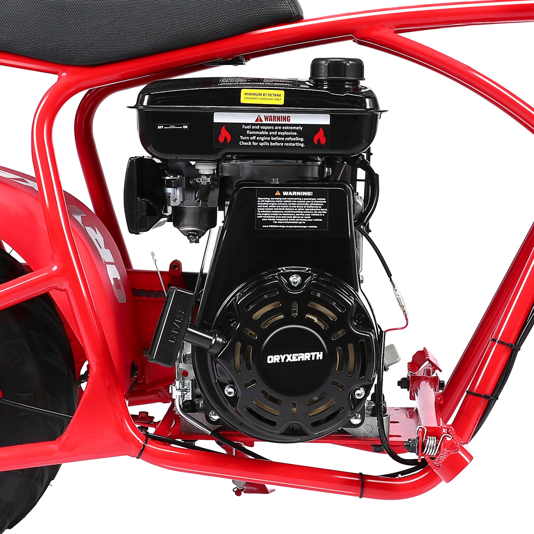 Oryxearth 105CC Kids Dirt Bike - 4-Stroke Gas Mini Motorcycle for Off-Road & Trail Riding, EPA Approved, Supports 185 LBS (Up to 28 MPH), for Adults and Teens, Red