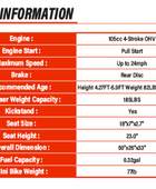 Oryxearth 105CC 4-Takt-Offroad-Minifahrrad für Kinder