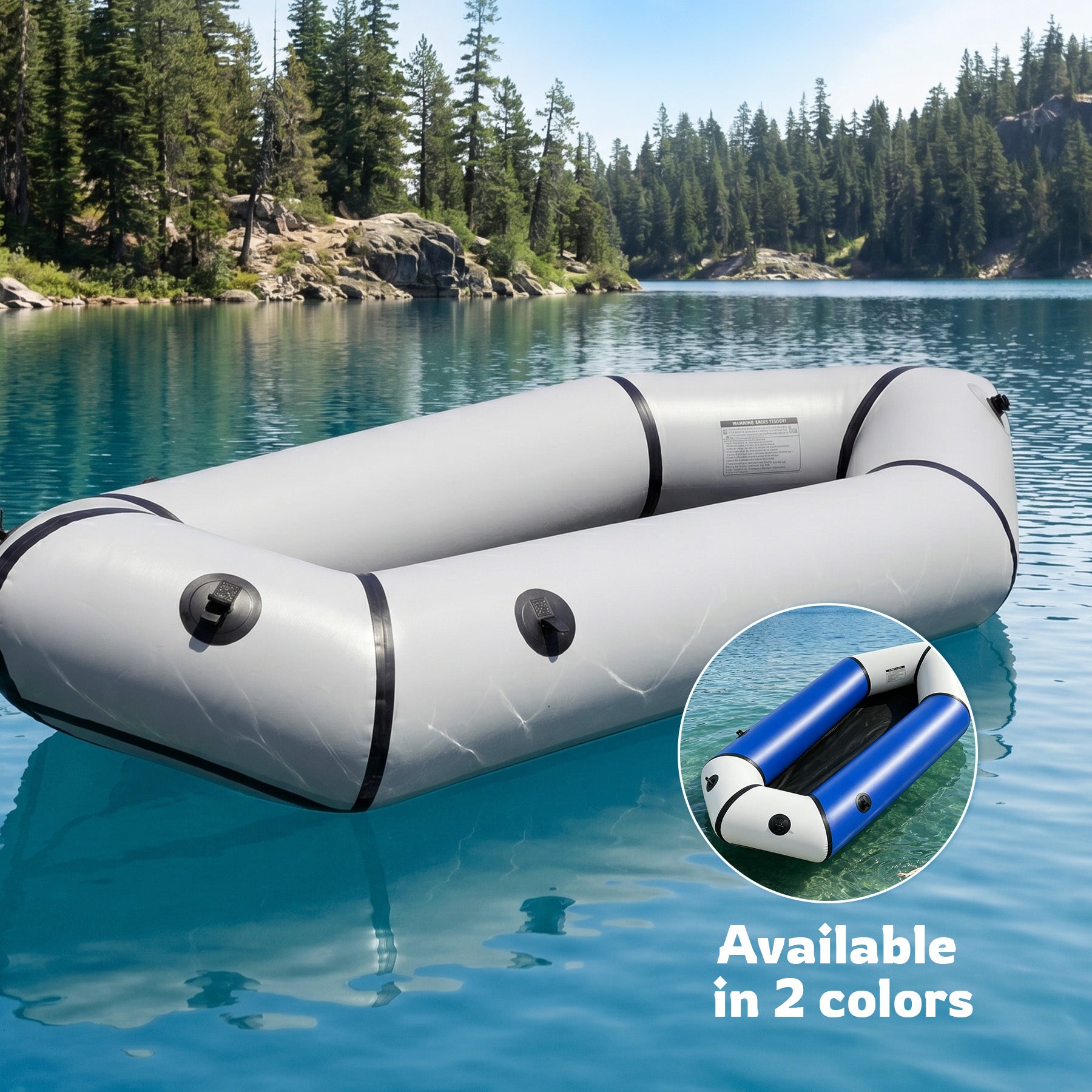 Oryxearth Inflatable Packraft Kayak for Adults, 6.9FT Lightweight TPU Canoe (210D), Portable 1-Person Watercraft for Kayaking, Fishing, Camping, Compact Design