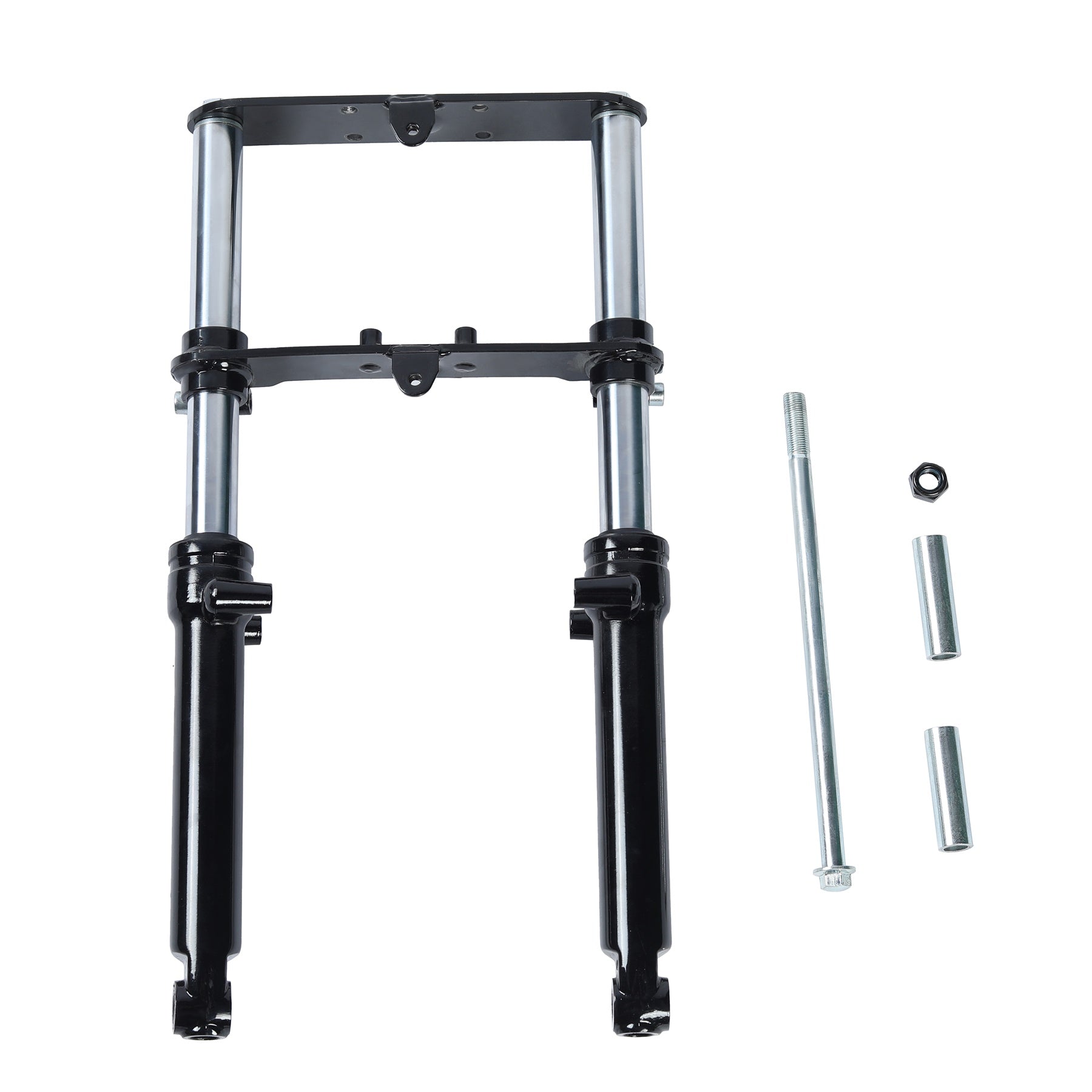 Oryxearth Mini Bike Front Fork Suspension Universal Mini Dirt Bike Suspension Set Pit Bike Shock Forks Frame Upgrades Assembly for Dirt Bike Motorcycle Minibike,Black (WM)