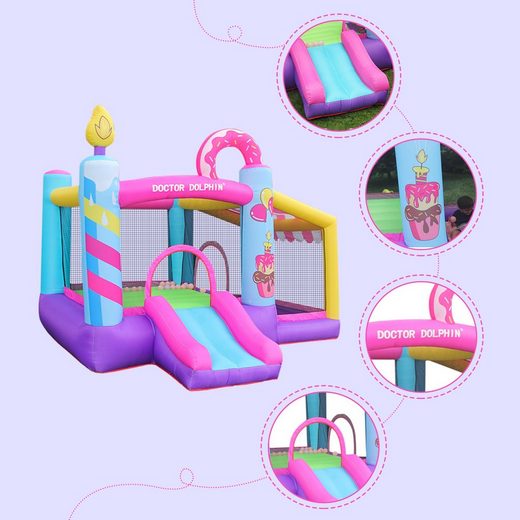 Hüpfburg mit Gebläse für Kinder – Spielplatz im Freien, 290 cm x 270 cm x 220 cm (L x B x H) 