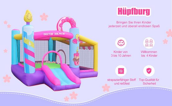Hüpfburg mit Gebläse für Kinder – Spielplatz im Freien, 290 cm x 270 cm x 220 cm (L x B x H) 