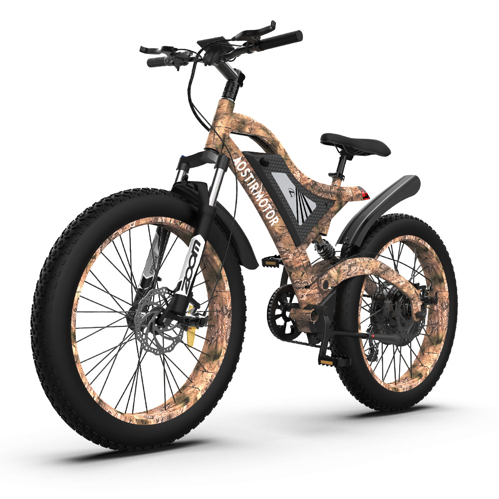 S18-1500W 26" 1500W Electric Bike Fat Tire 48V 15AH Removable Lithium Battery Mountain Bicycle Shimanos Bicycle Full Suspension MTB Bikes for Adults