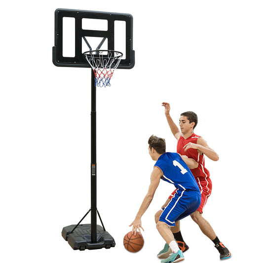 ポータブルバスケットボールフープ高さ調節可能なバスケットボールフープスタンド6.6フィート-10フィート、44インチのバックボードとホイール付き、大人、ティーン、屋外、屋内用
