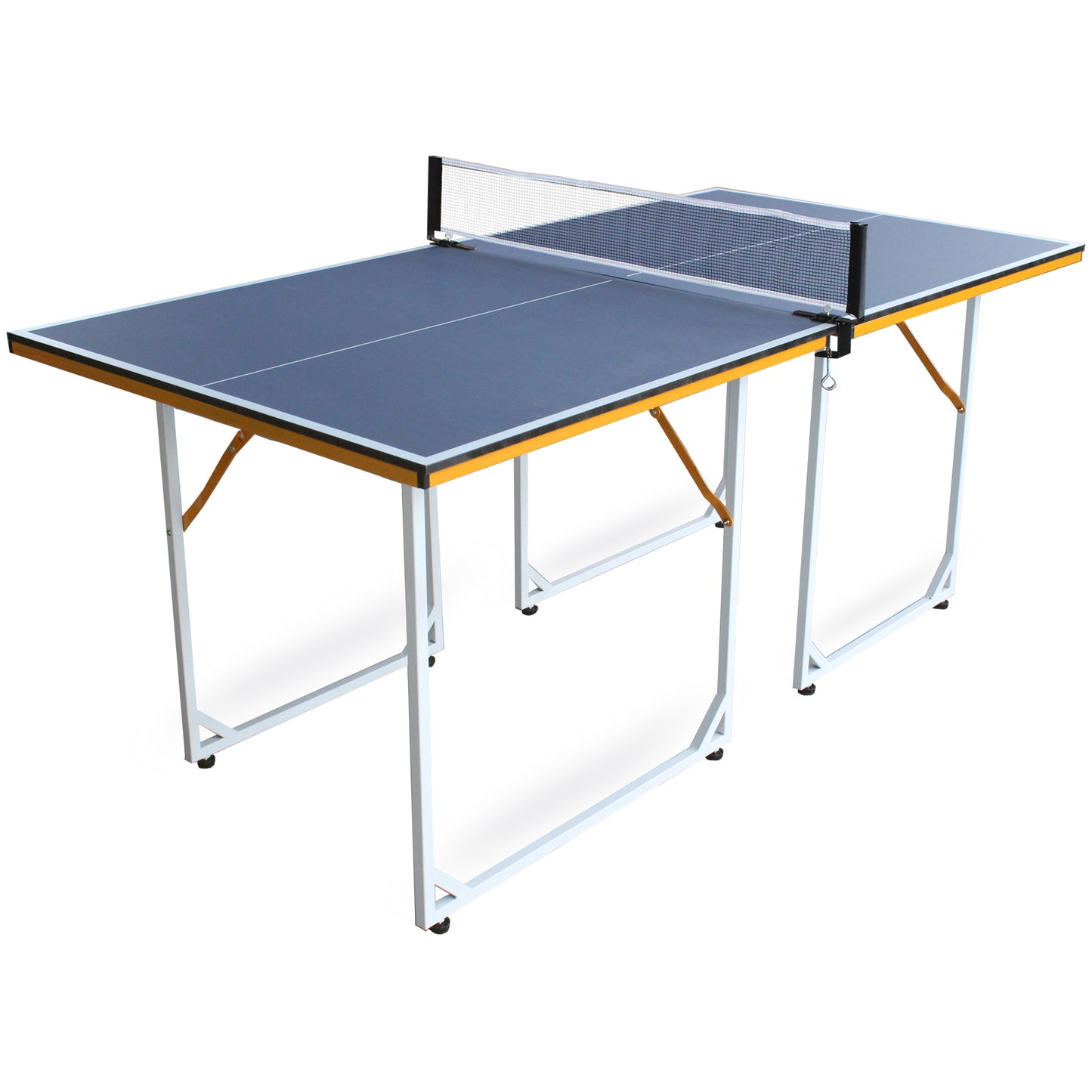 6フィート中型卓球テーブル 折りたたみ式&amp;ポータブル卓球台セット 屋内&amp;屋外ゲーム用 ネット付き、卓球パドル2個、ボール3個